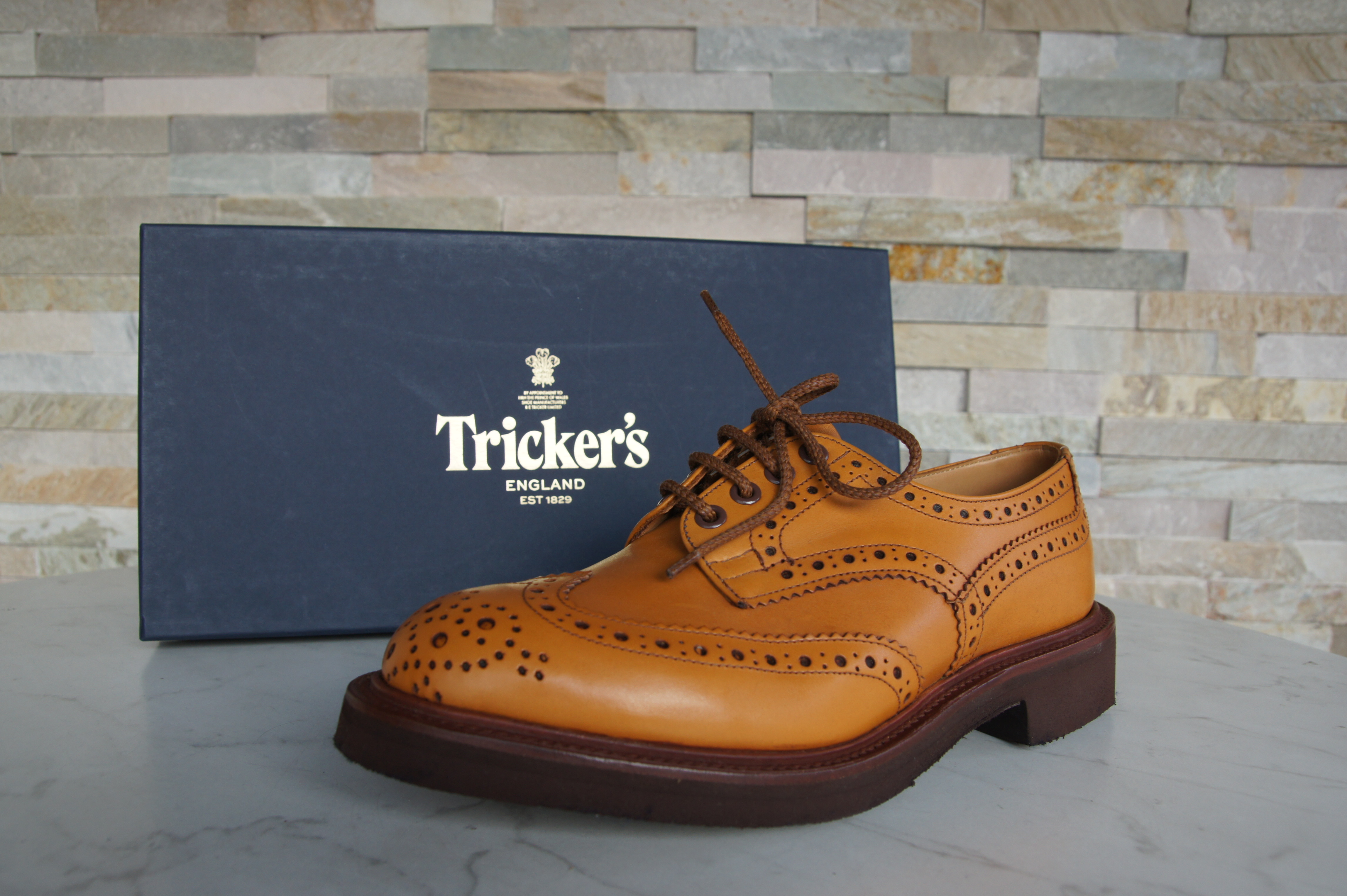 Tricker's Schnürschuhe Halbschuhe Budapester Bourton acorn