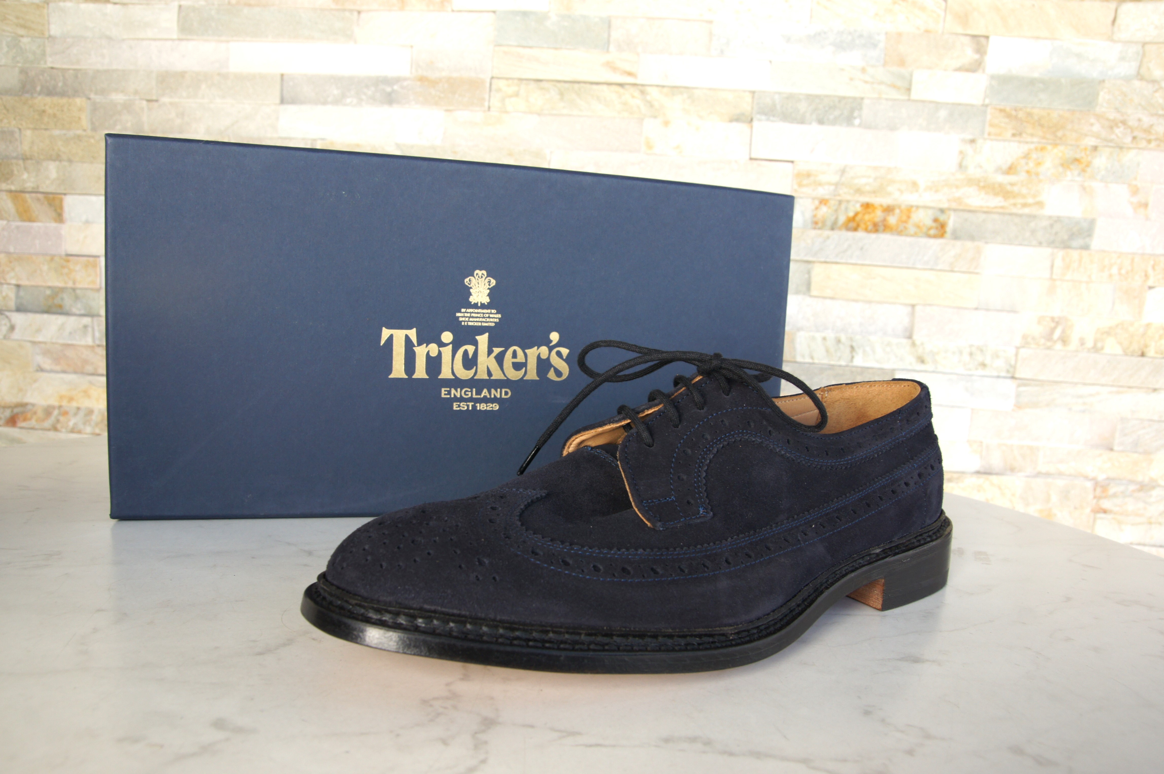 Tricker's Schnürschuhe Halbschuhe Budapester Richard navy blau