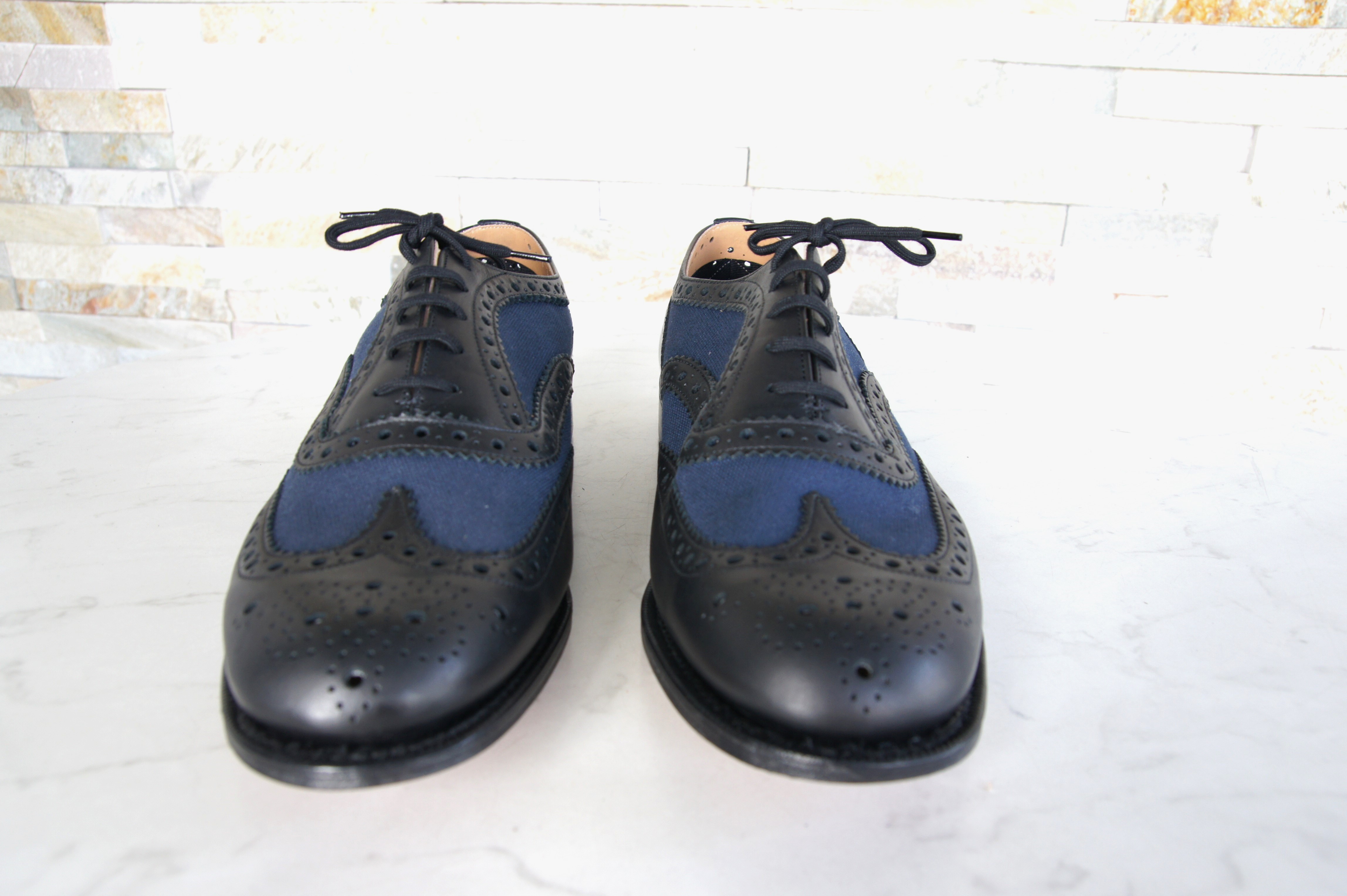 Church's Schnürschuhe Halbschuhe Burwood blau + schwarz