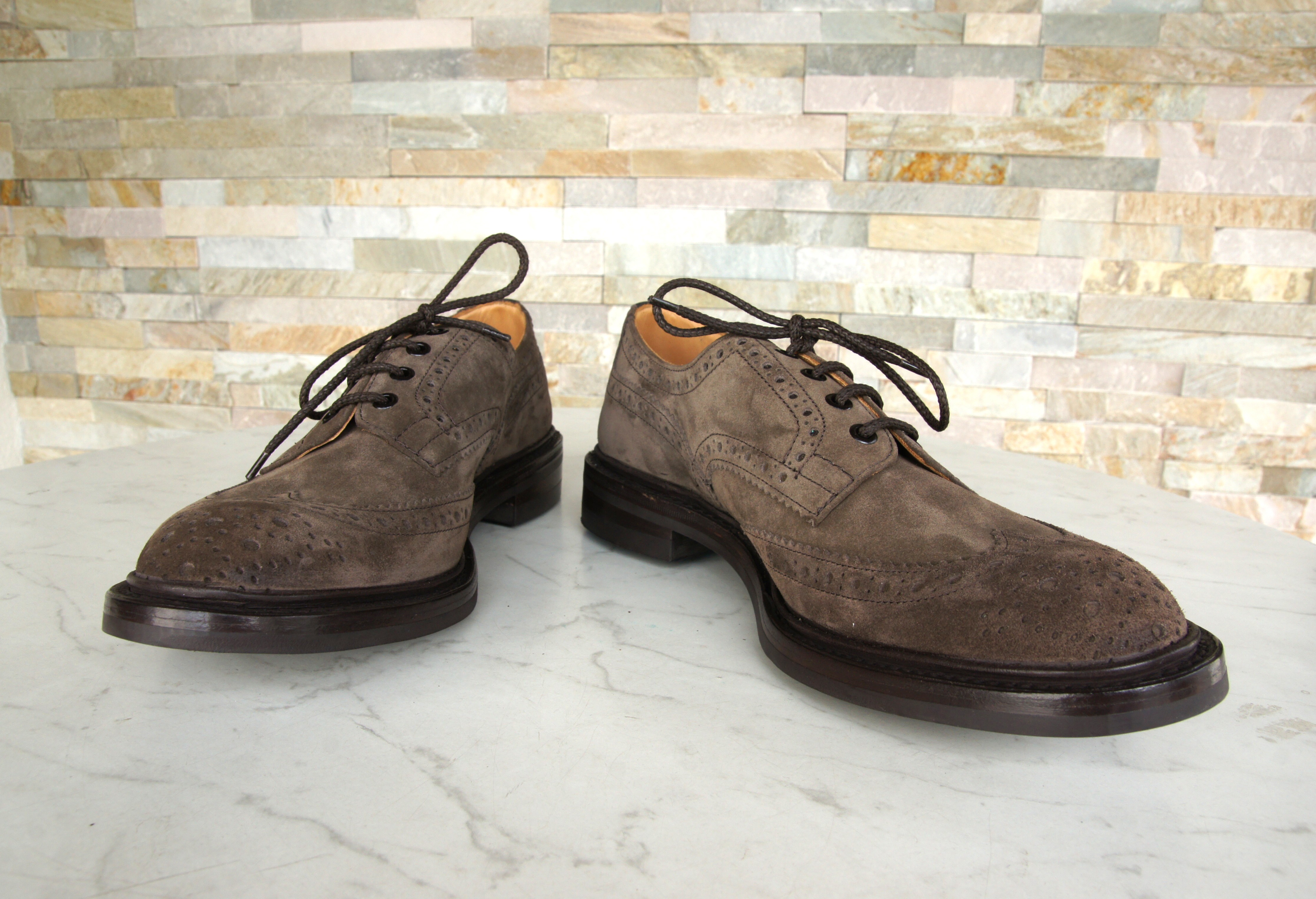 Tricker's Schnürschuhe Halbschuhe Budapester Bourton braun