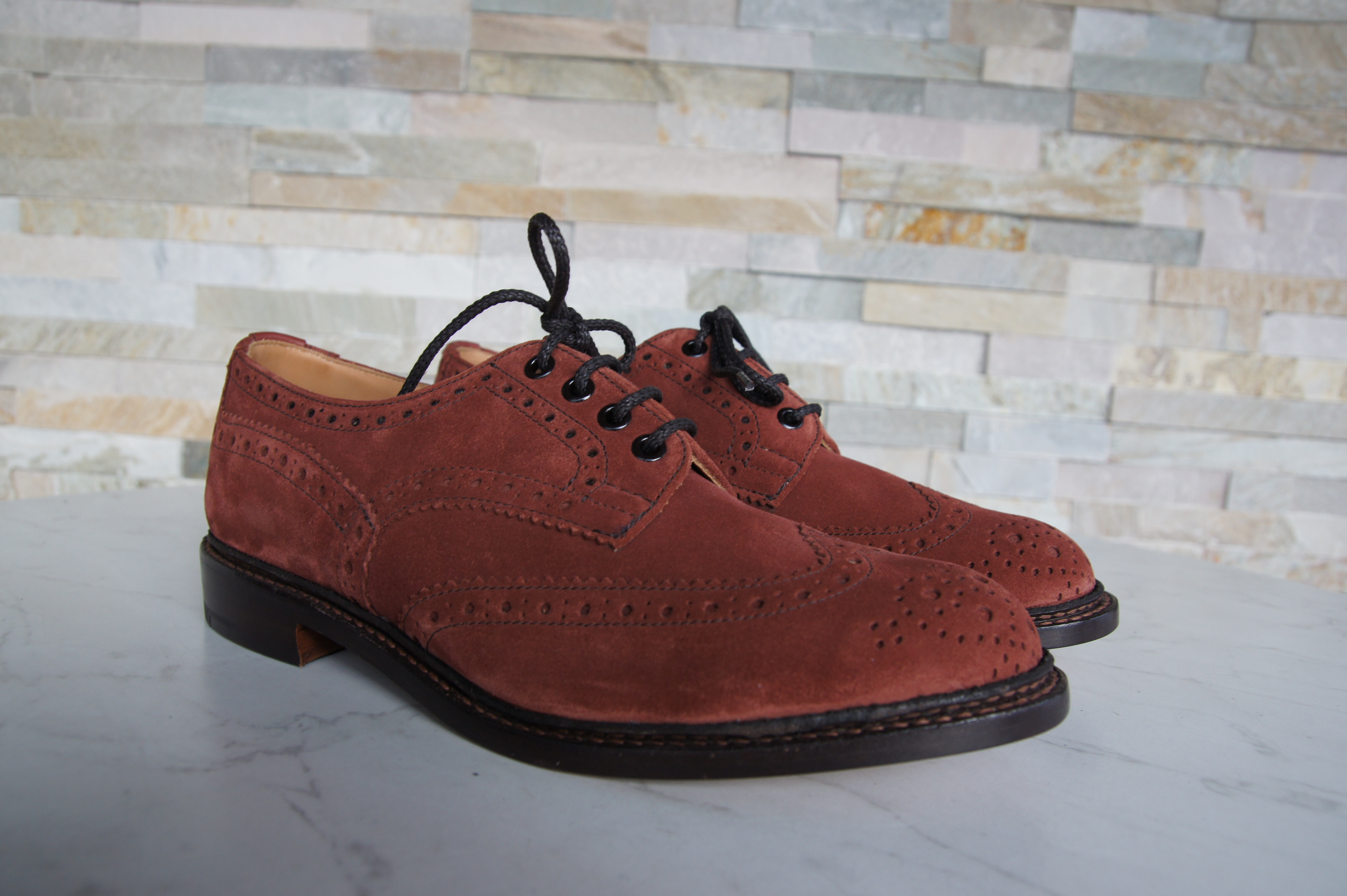 Tricker's Schnürschuhe Halbschuhe Budapester Bourton Kirsche
