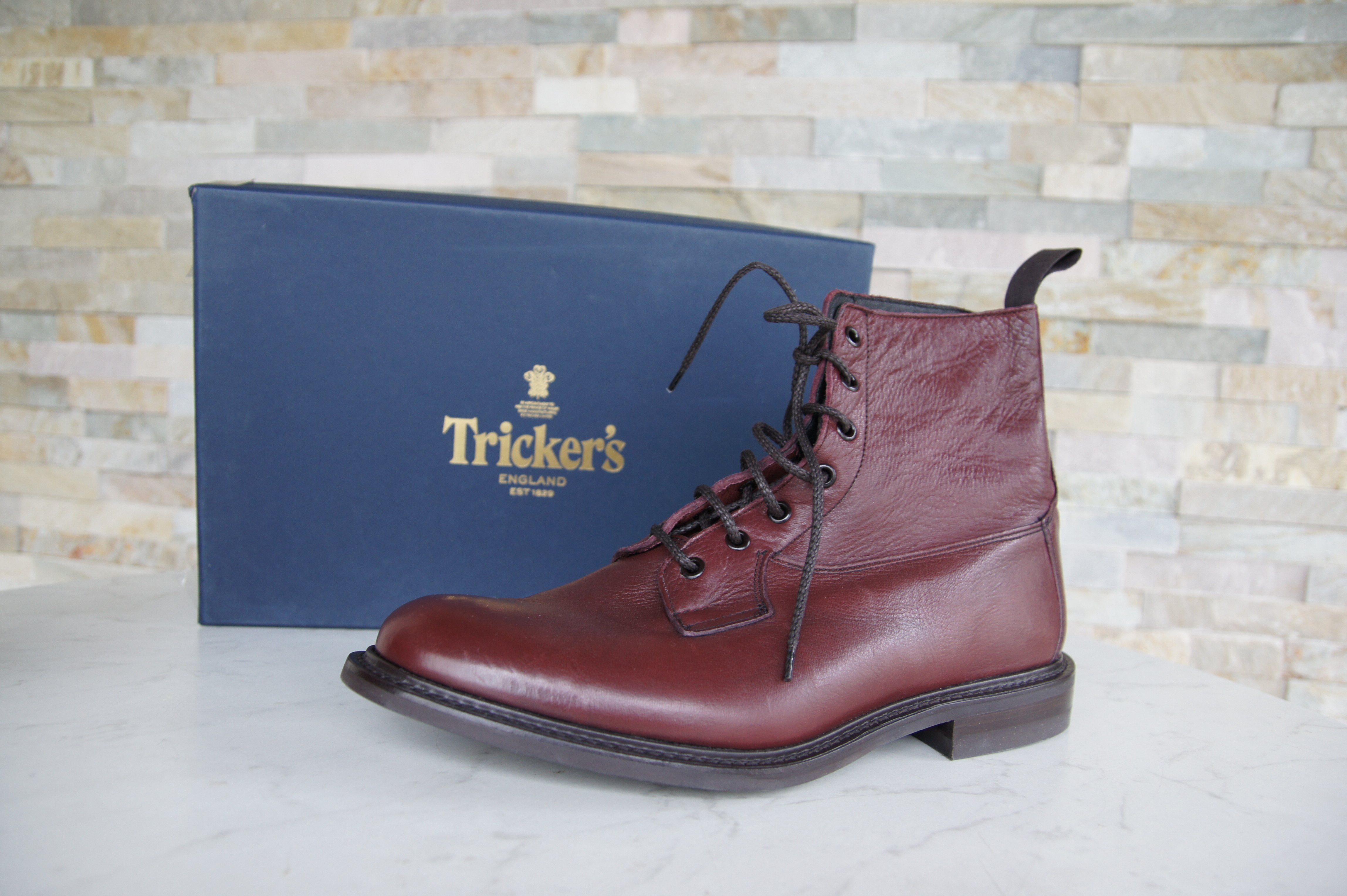 Tricker's ankle boots lace-up shoes deer burgundy