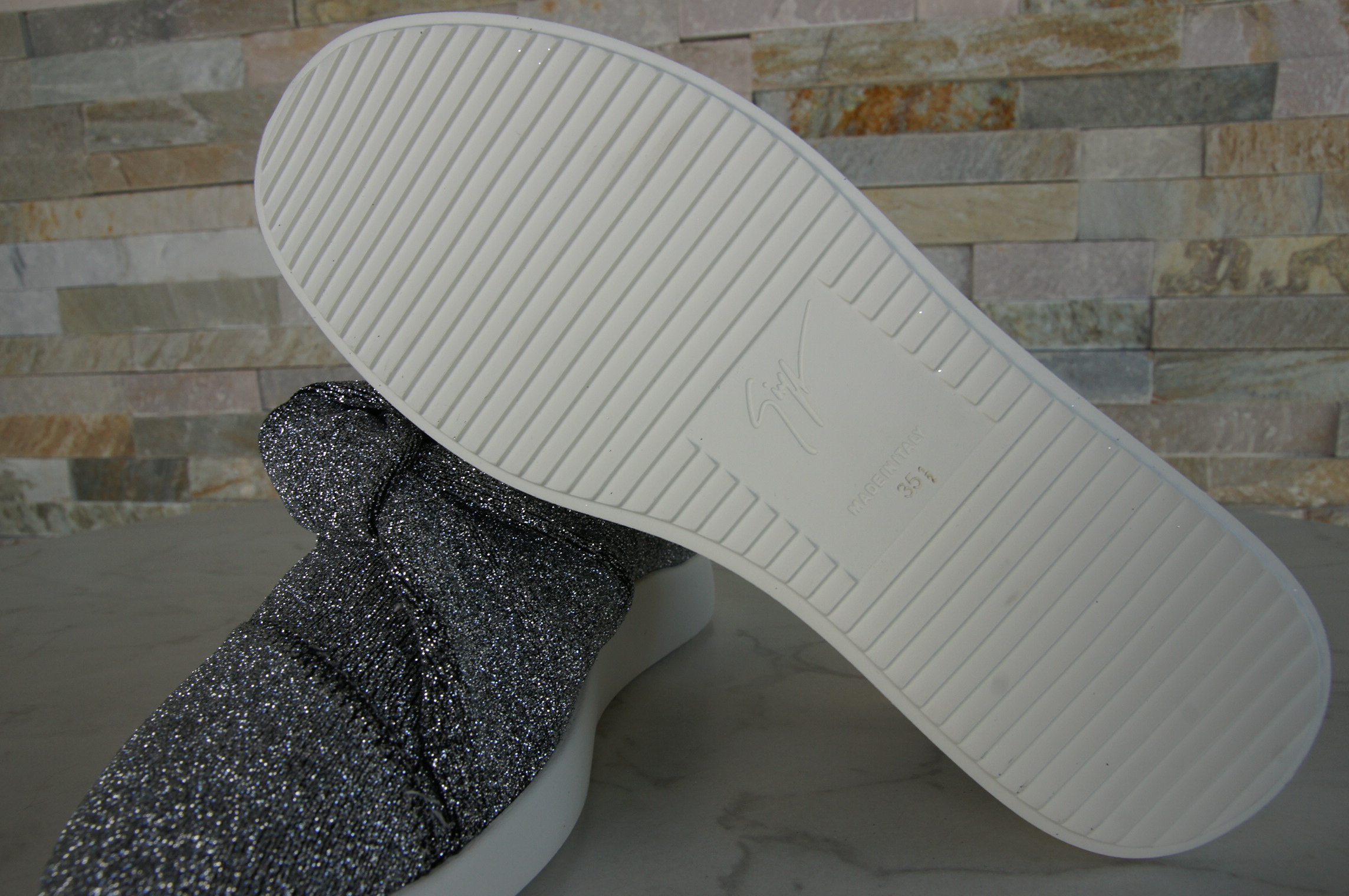 Giuseppe Zanotti slip-ons sneakers loafers glitter silver 