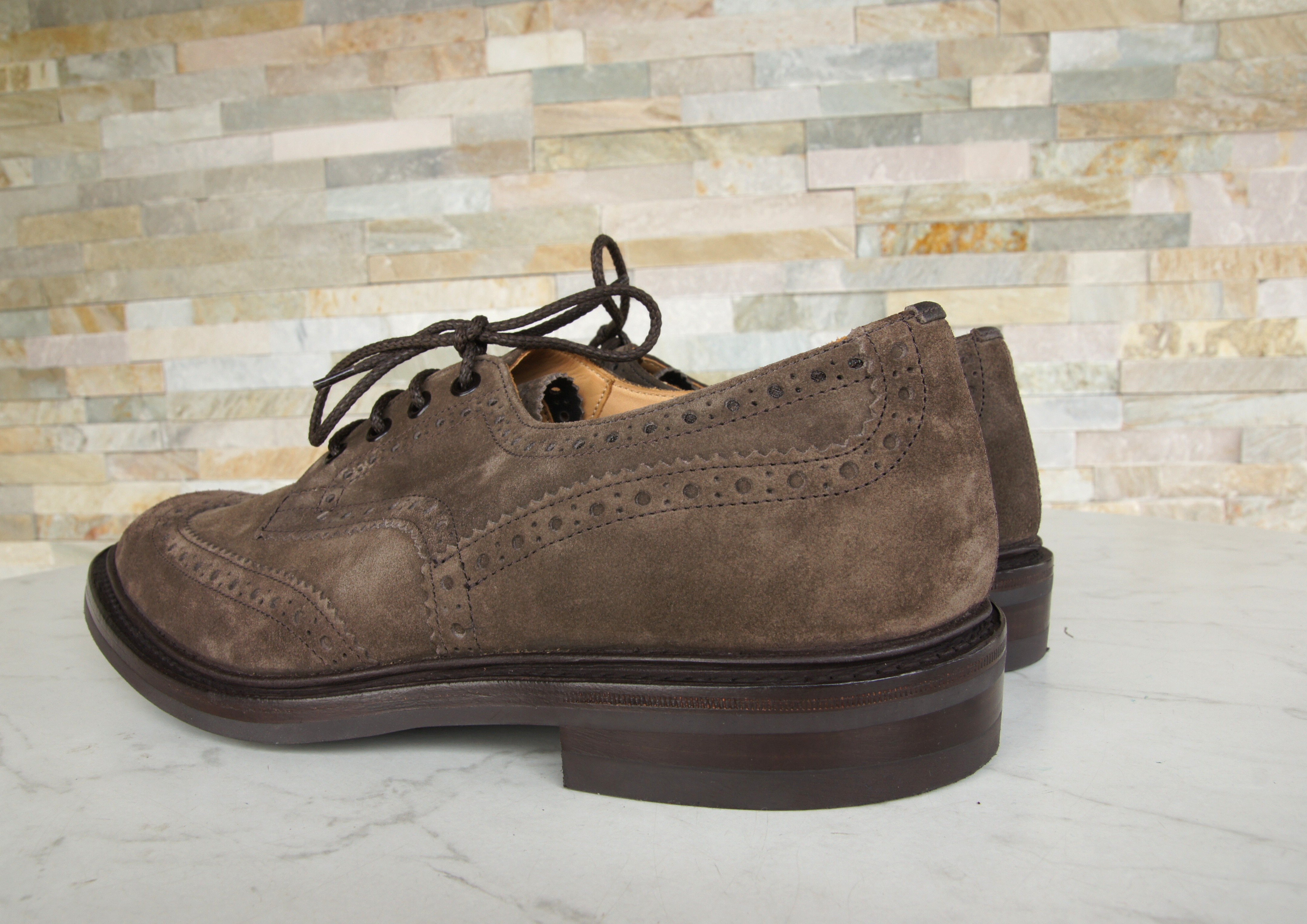 Tricker's Schnürschuhe Halbschuhe Budapester Bourton braun