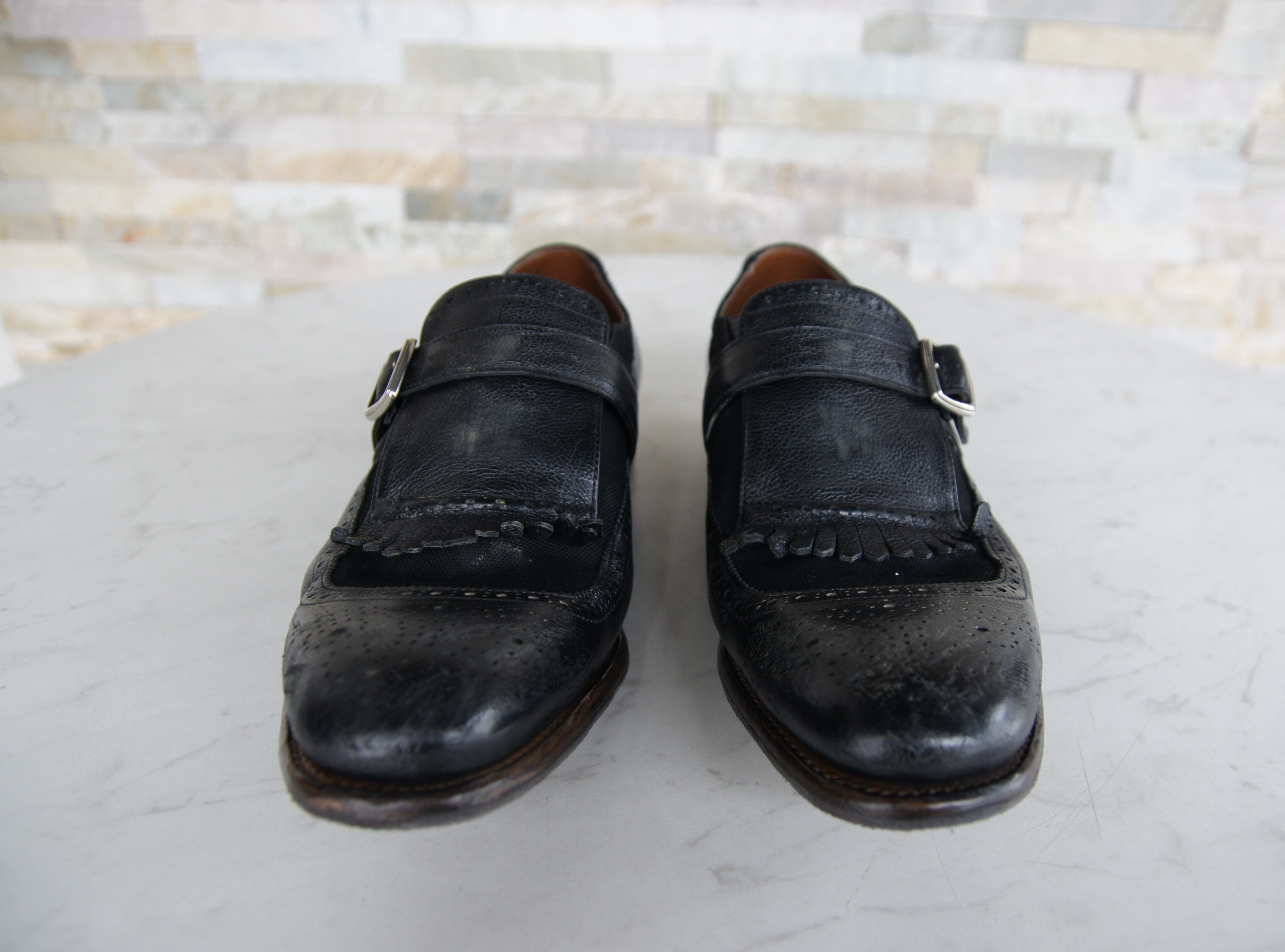 Church's monk strap loafers slipper Shanghai vintage black  