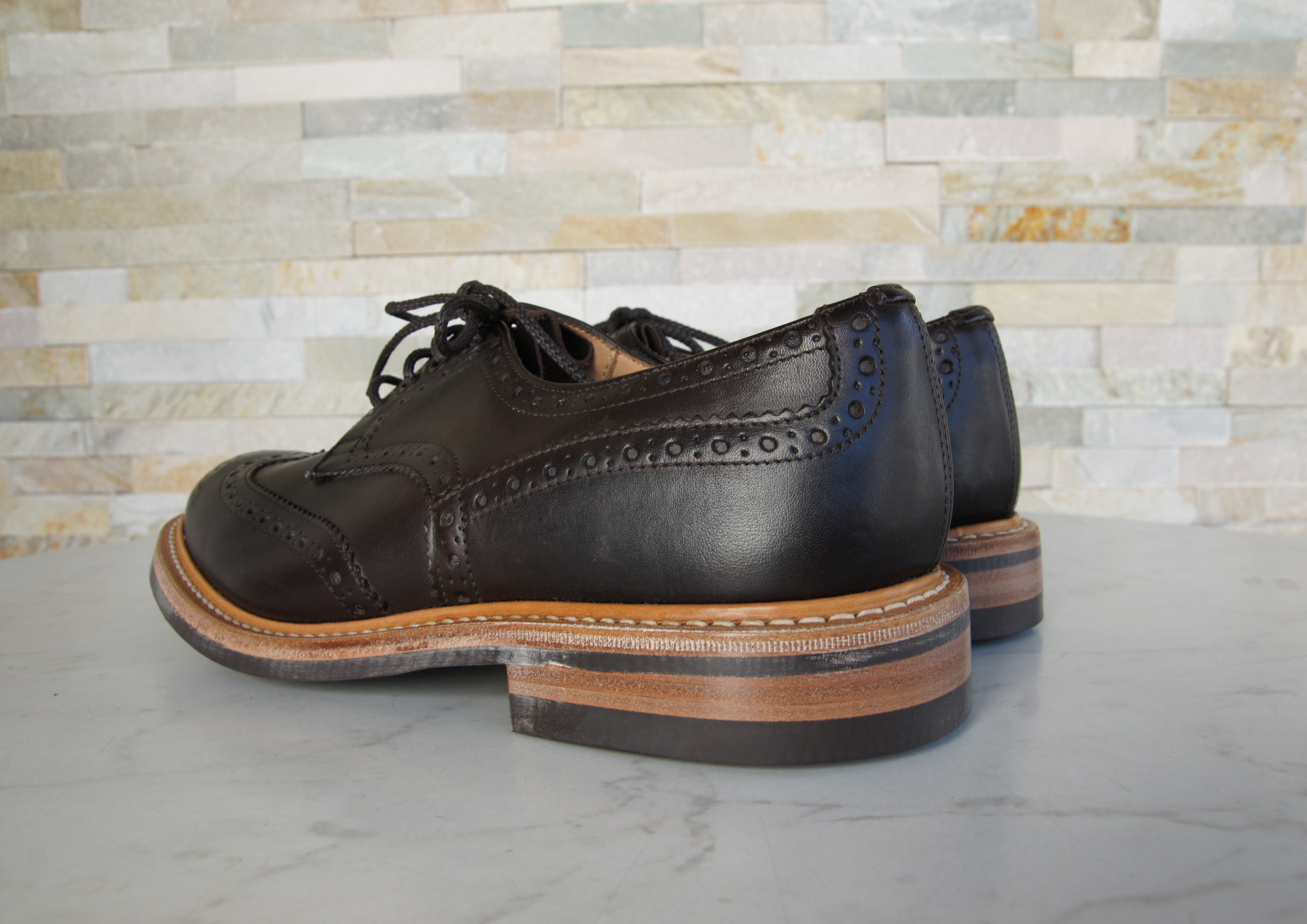 Tricker's Schnürschuhe Halbschuhe Budapester Bourton dunkelbraun