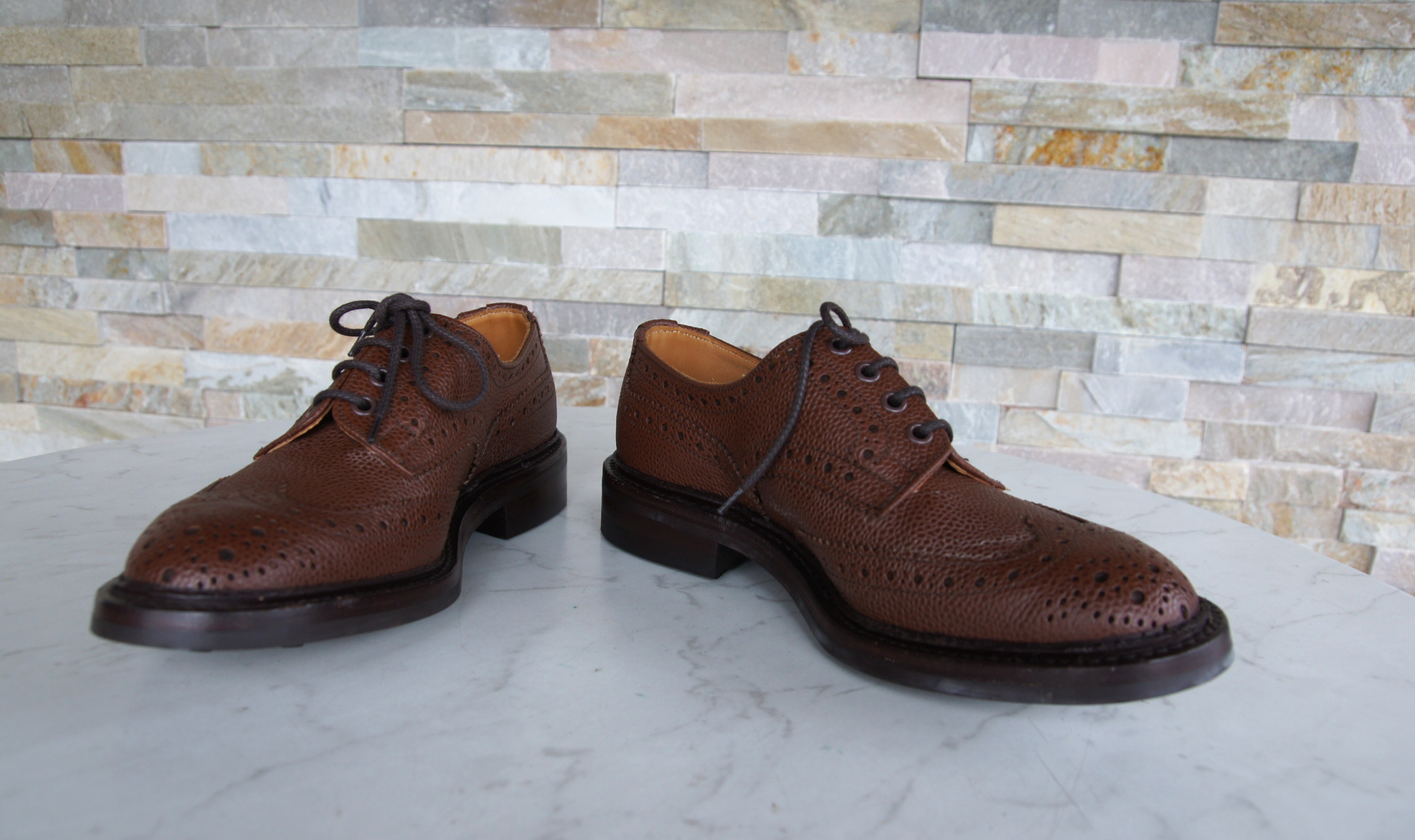 Tricker's Schnürschuhe Halbschuhe Budapester Bourton braun