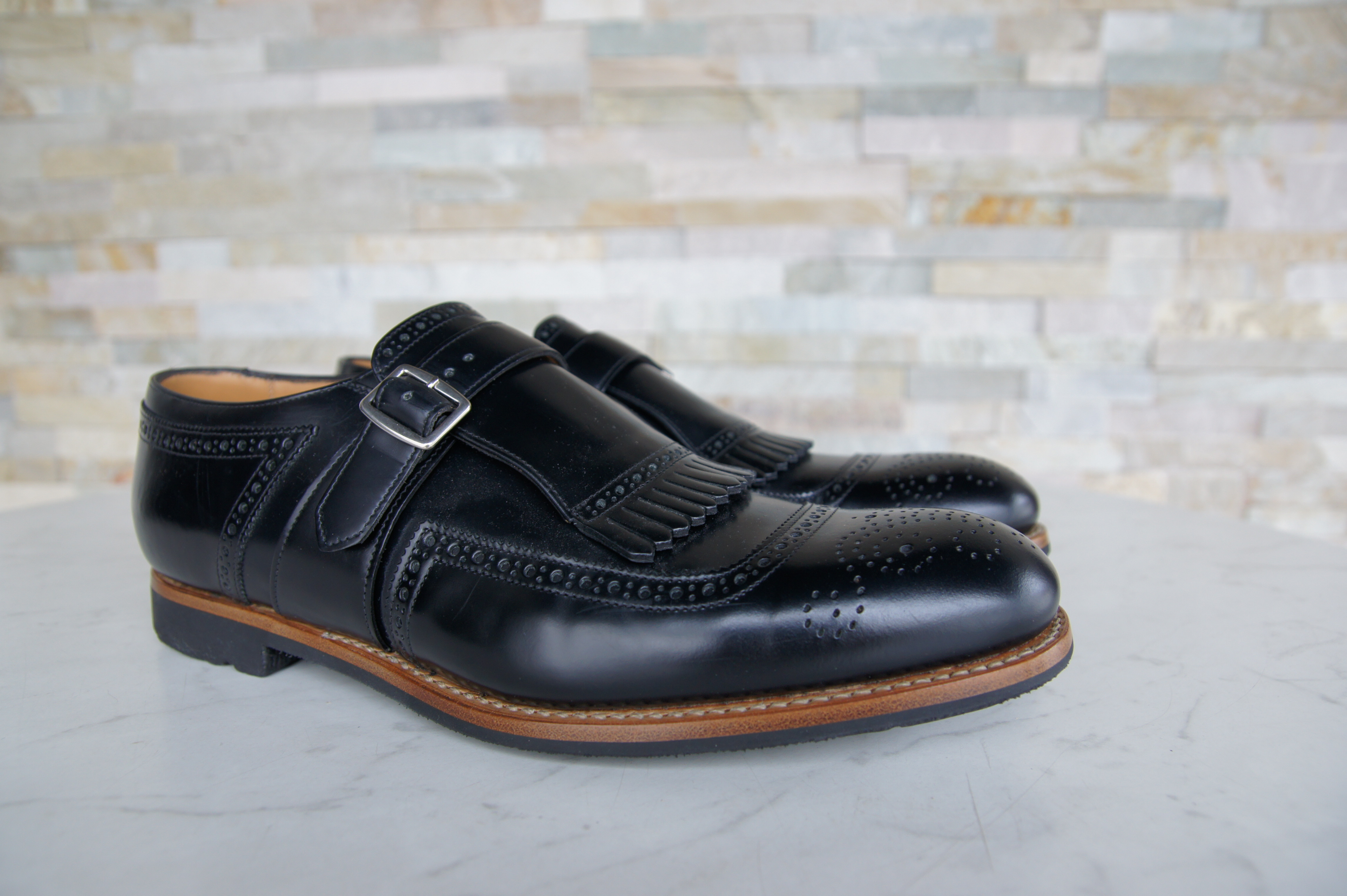 Church's monk strap loafers slipper Shanghai black  