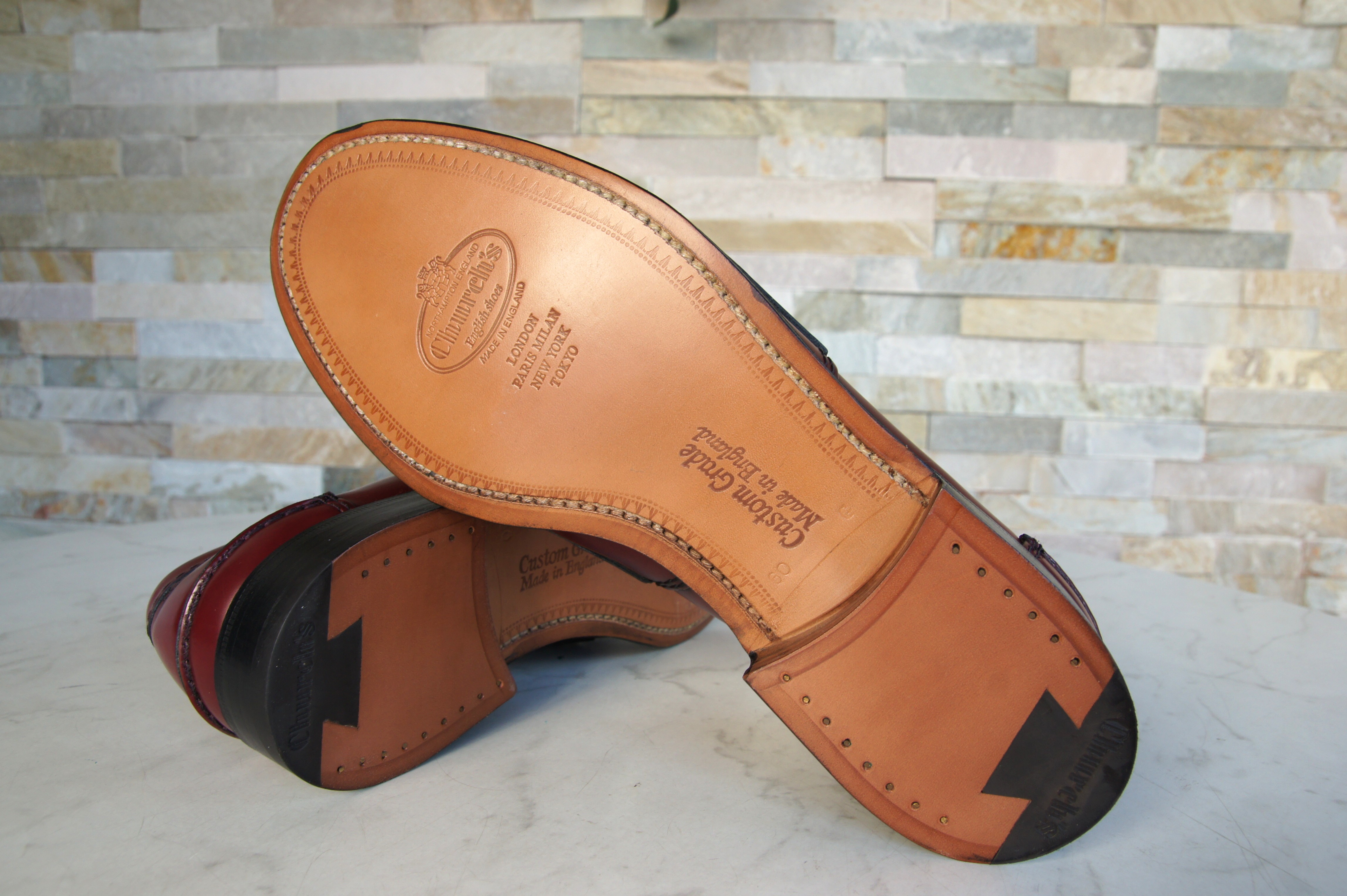Church's loafers slipper business shoes Tunbridge ruby red