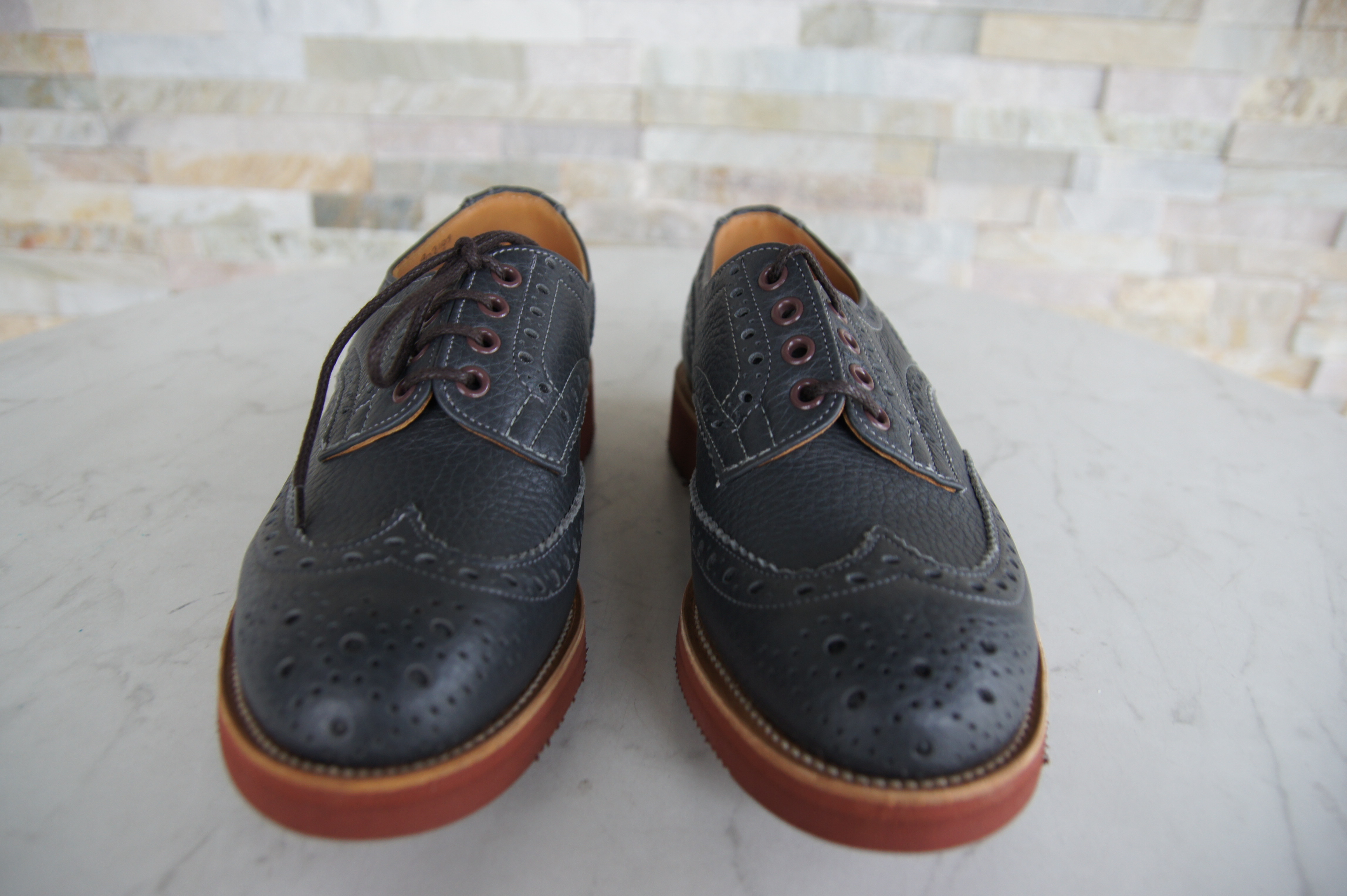 Tricker's Schnürschuhe Halbschuhe Budapester Bourton grau