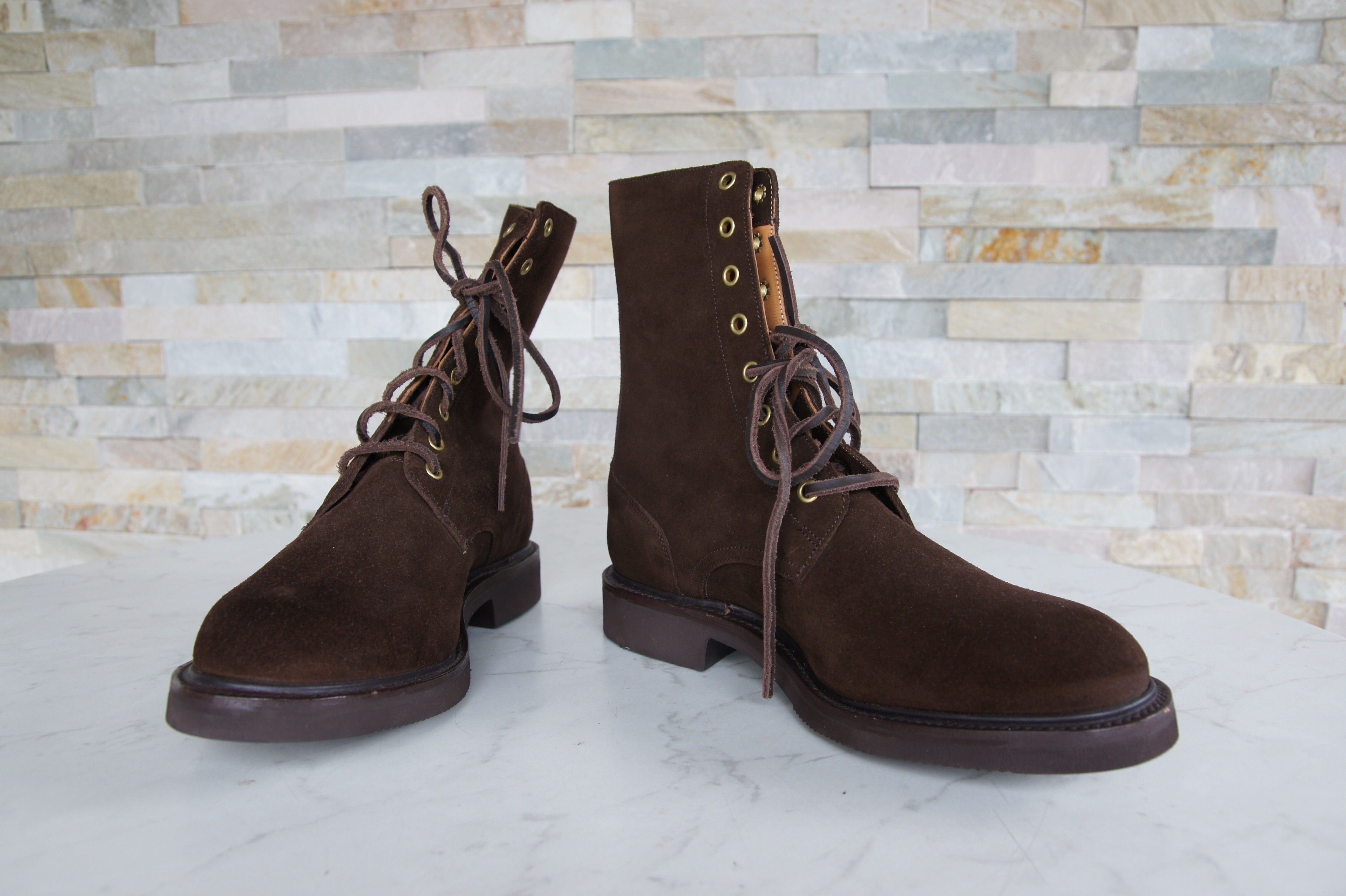 Tricker's ankle boots lace-up suede Brad chocolate