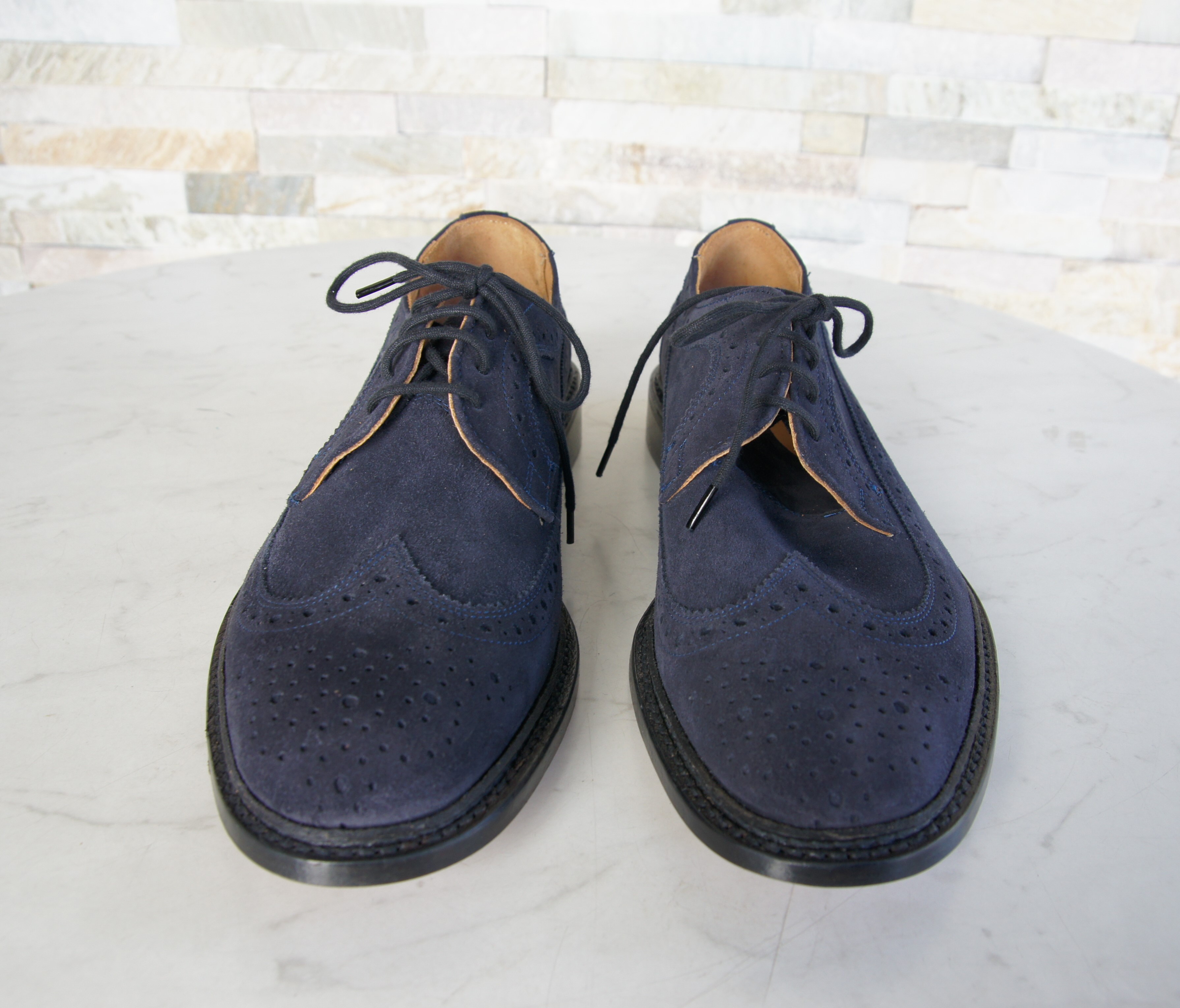 Tricker's Schnürschuhe Halbschuhe Budapester Richard navy blau