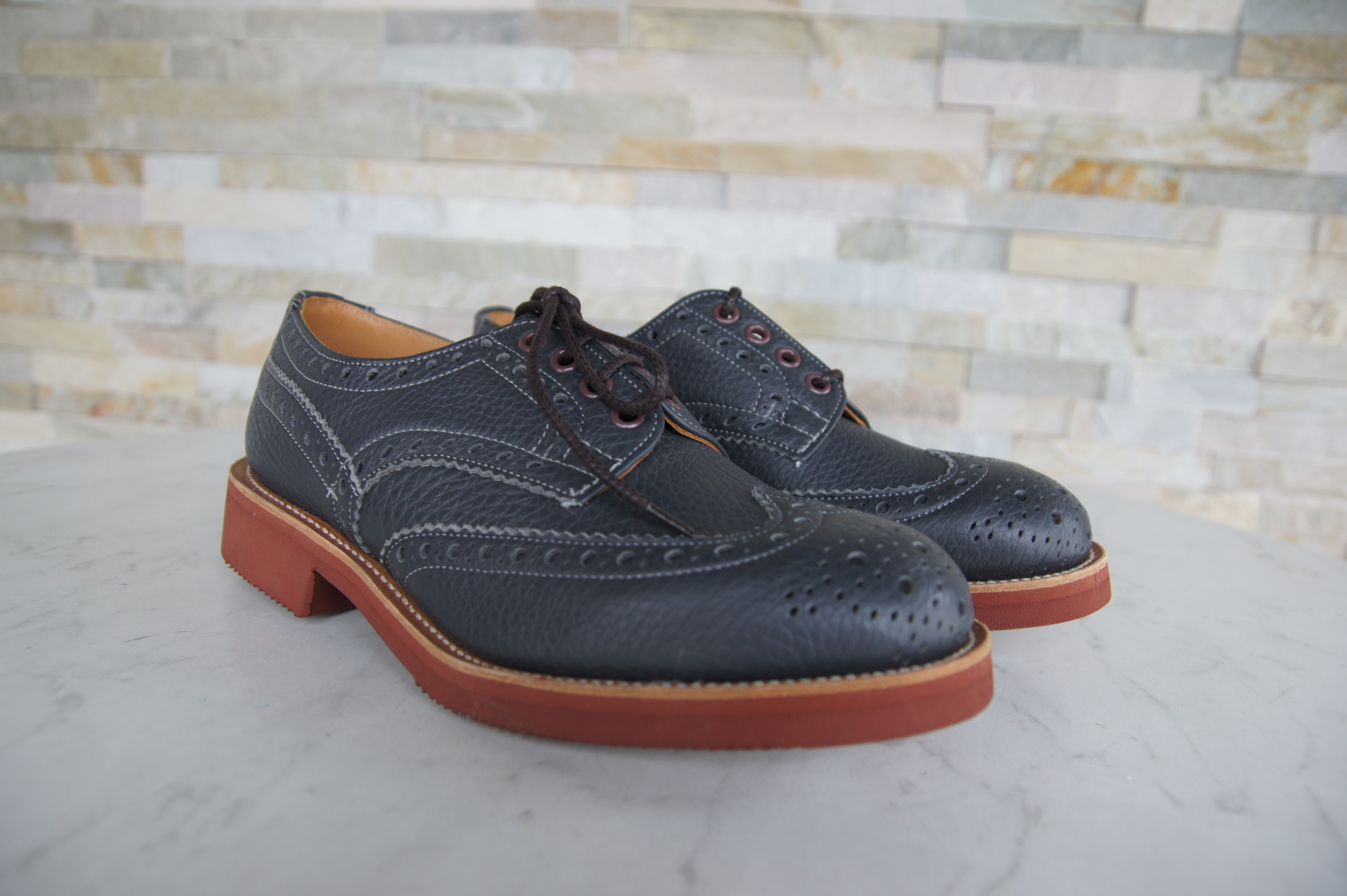 Tricker's Schnürschuhe Halbschuhe Budapester Bourton grau