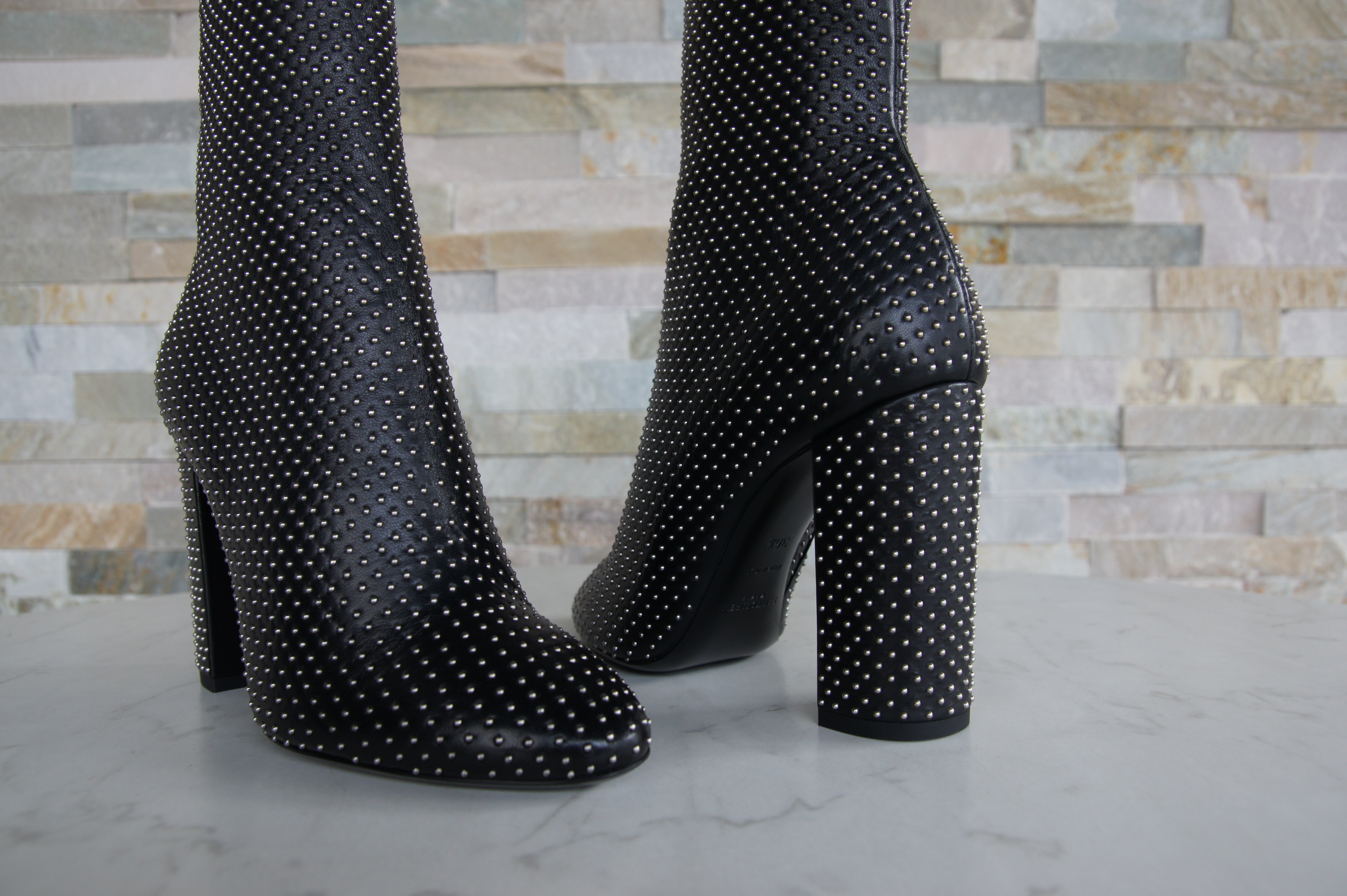 Saint Laurent Stiefeletten Nieten schwarz