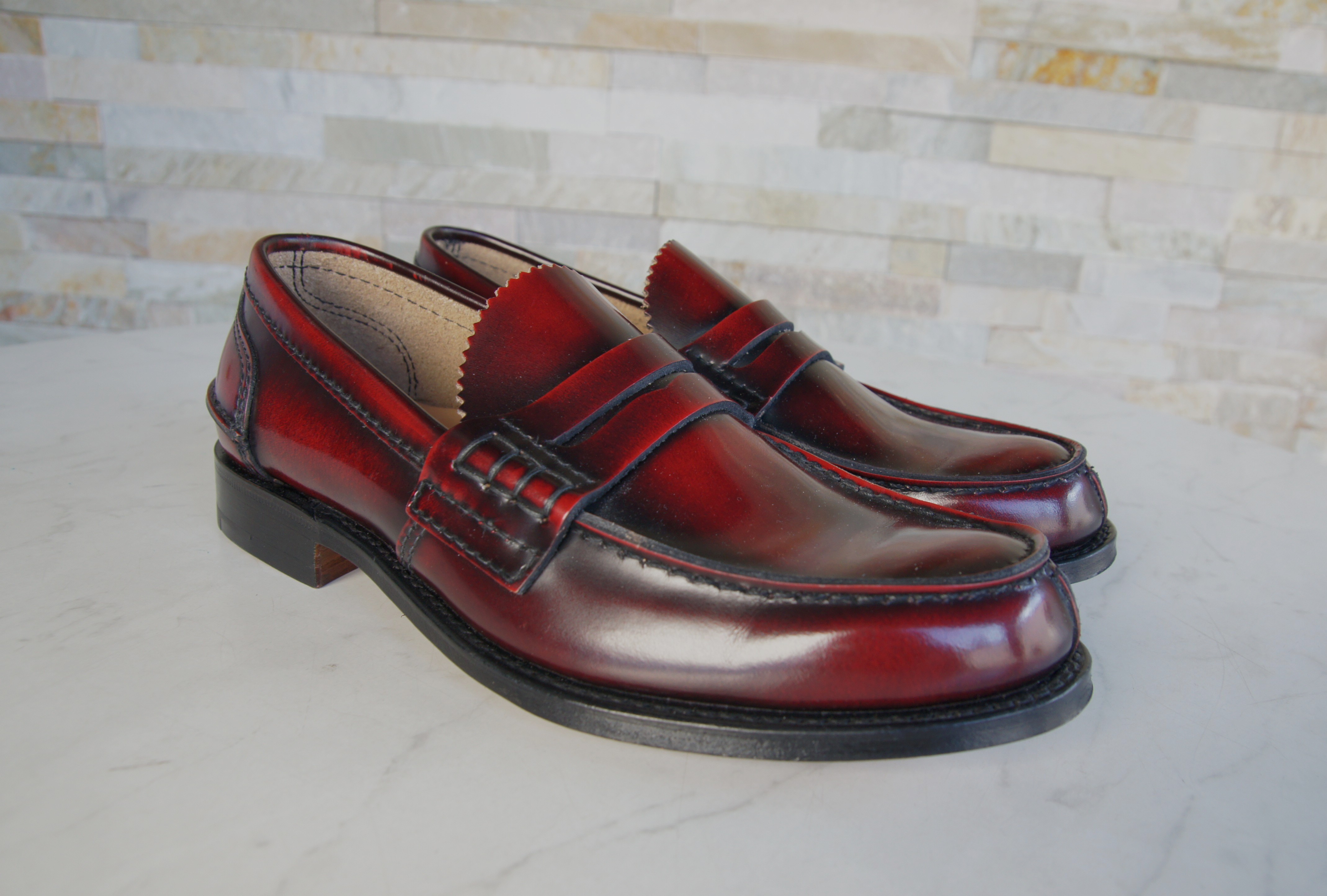 Church's loafers slipper business shoes Tunbridge burgundy