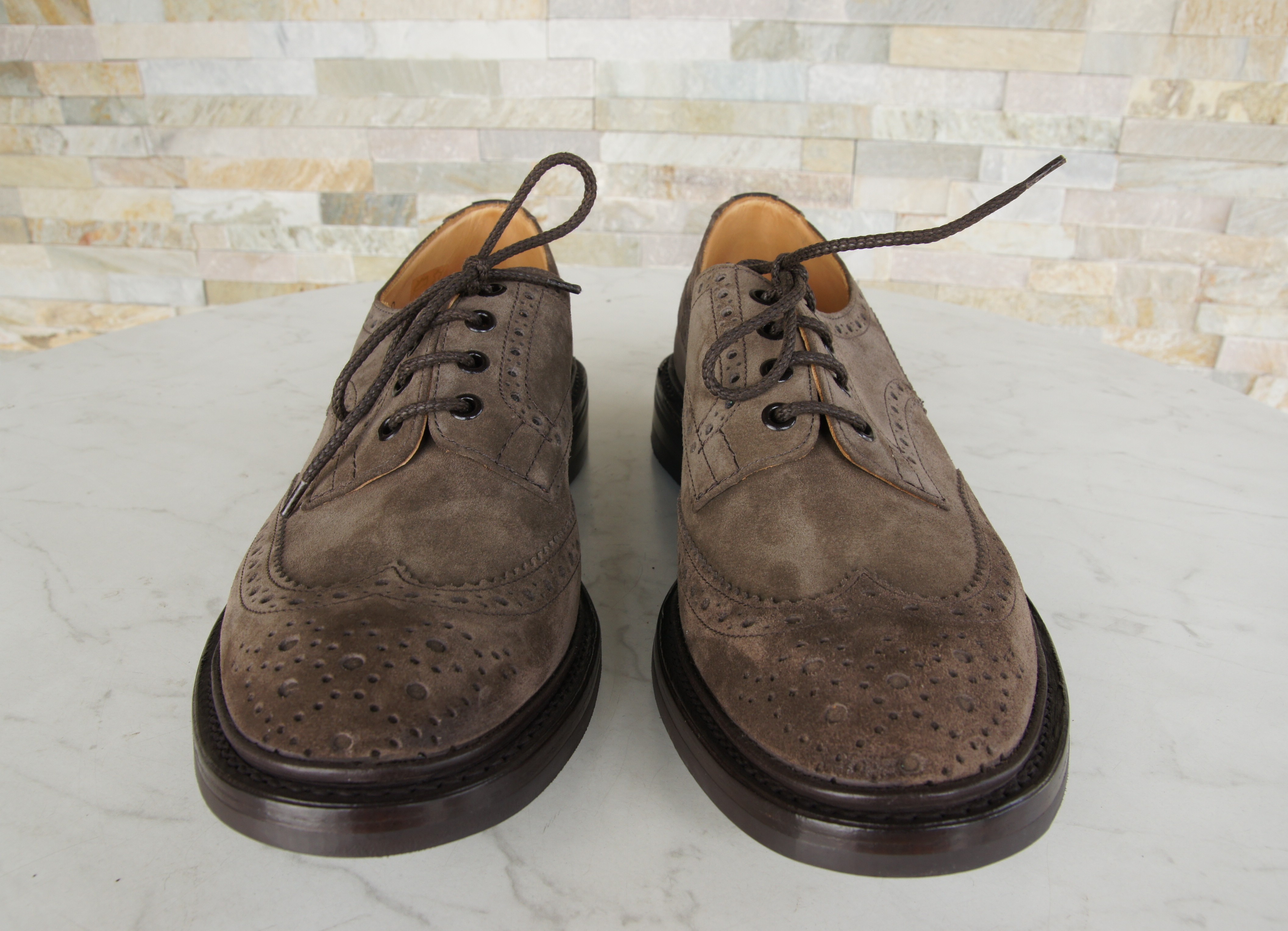 Tricker's Schnürschuhe Halbschuhe Budapester Bourton braun
