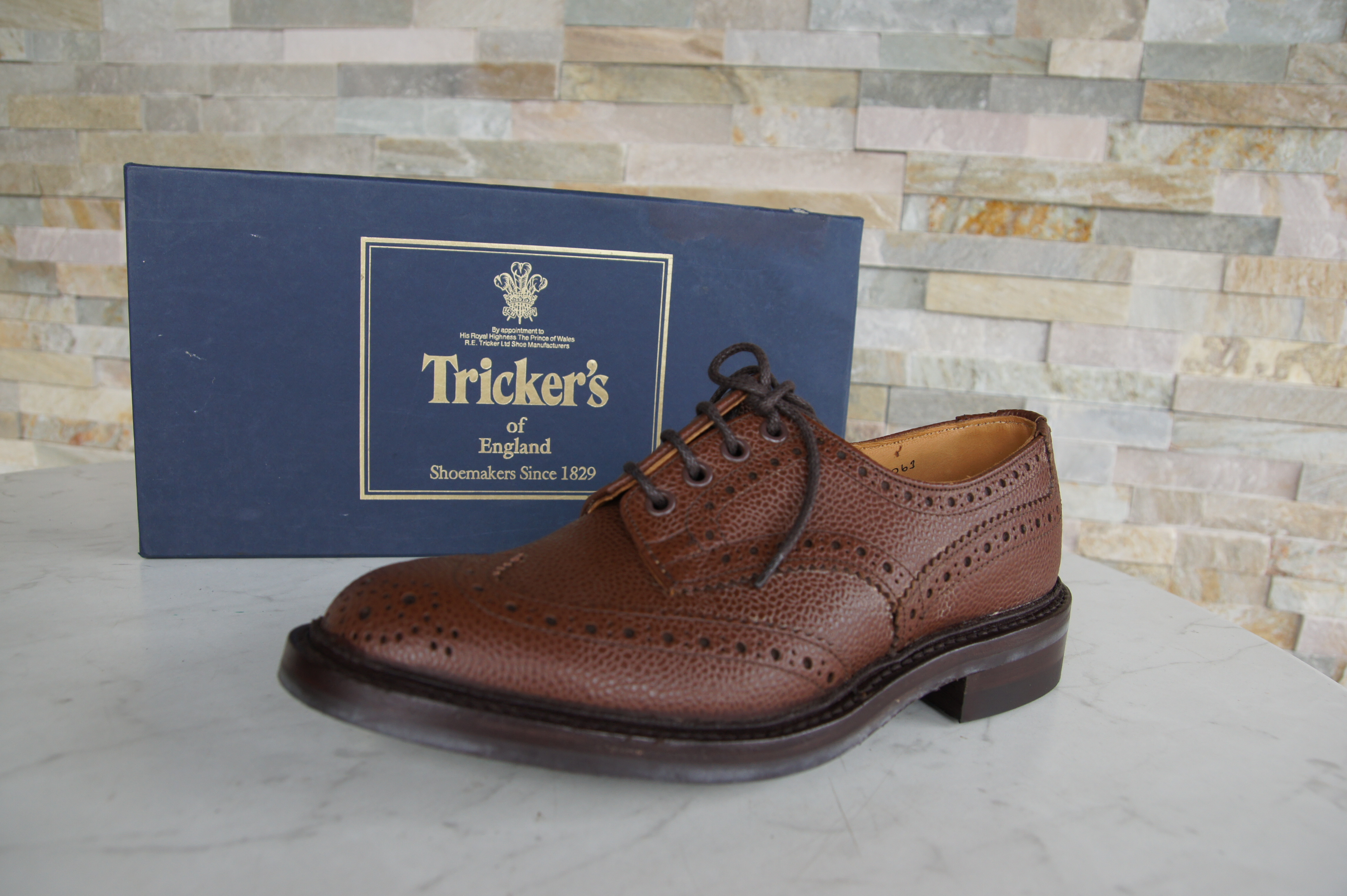 Tricker's Schnürschuhe Halbschuhe Budapester Bourton braun