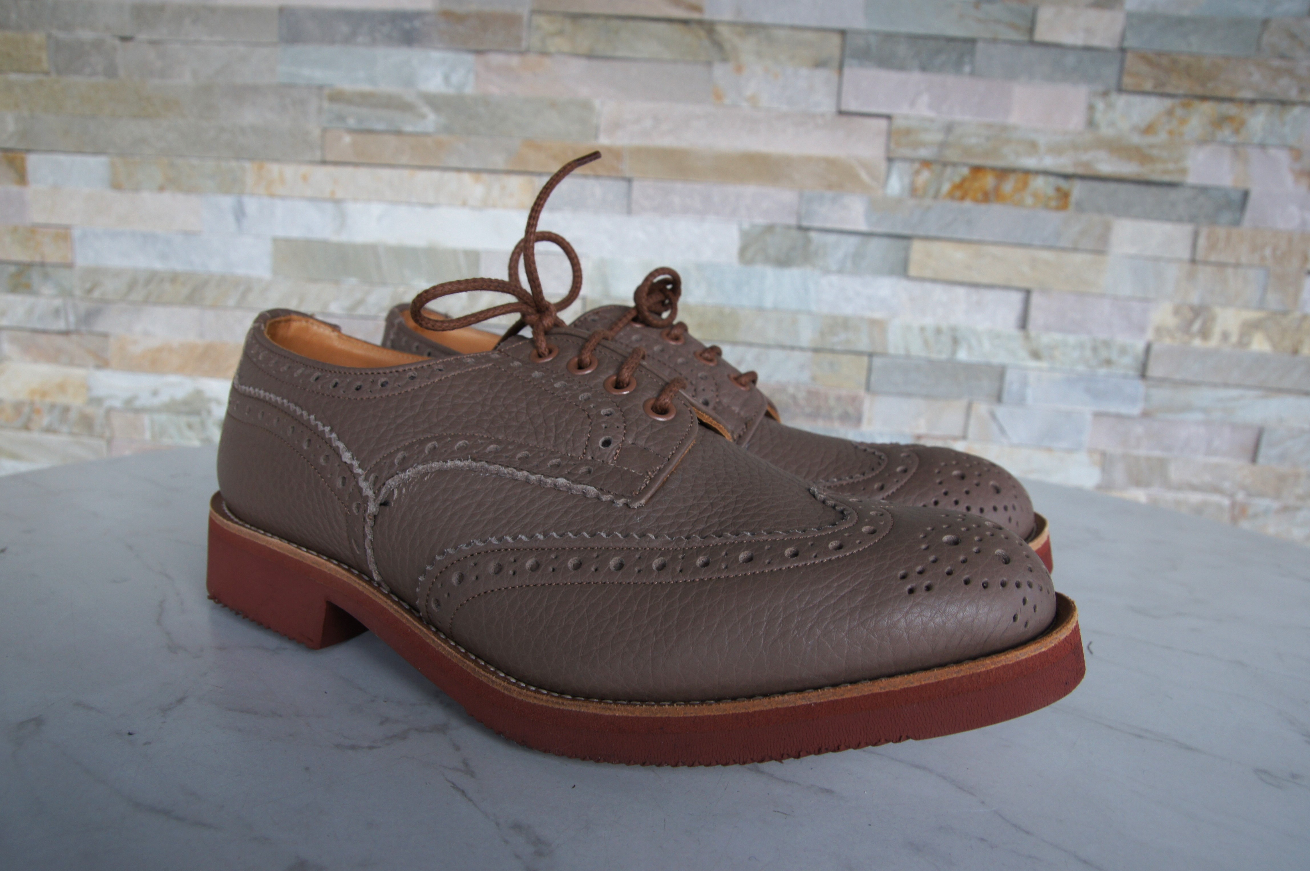 Tricker's Schnürschuhe Halbschuhe Budapester Bourton taupe