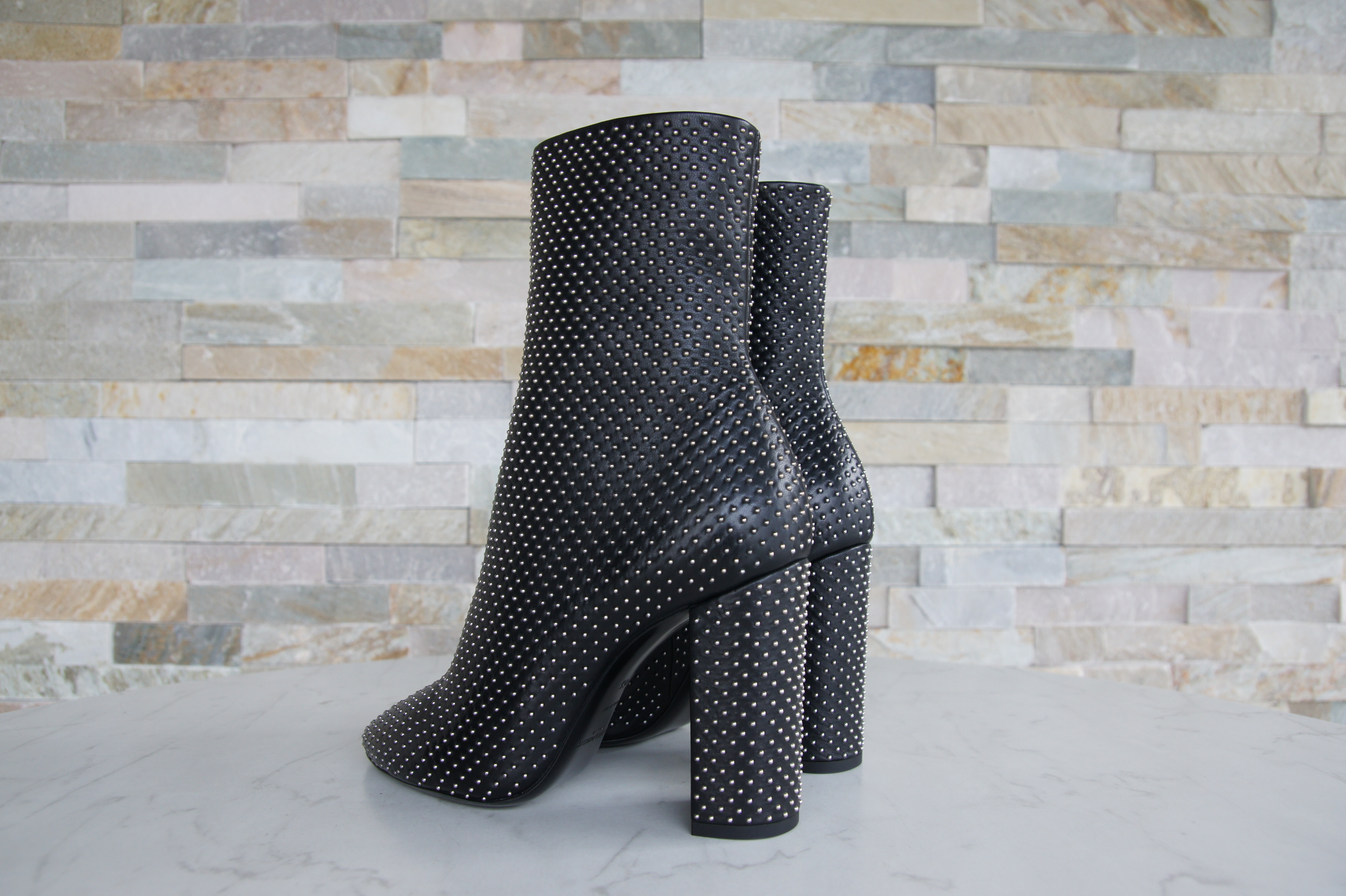 Saint Laurent Stiefeletten Nieten schwarz