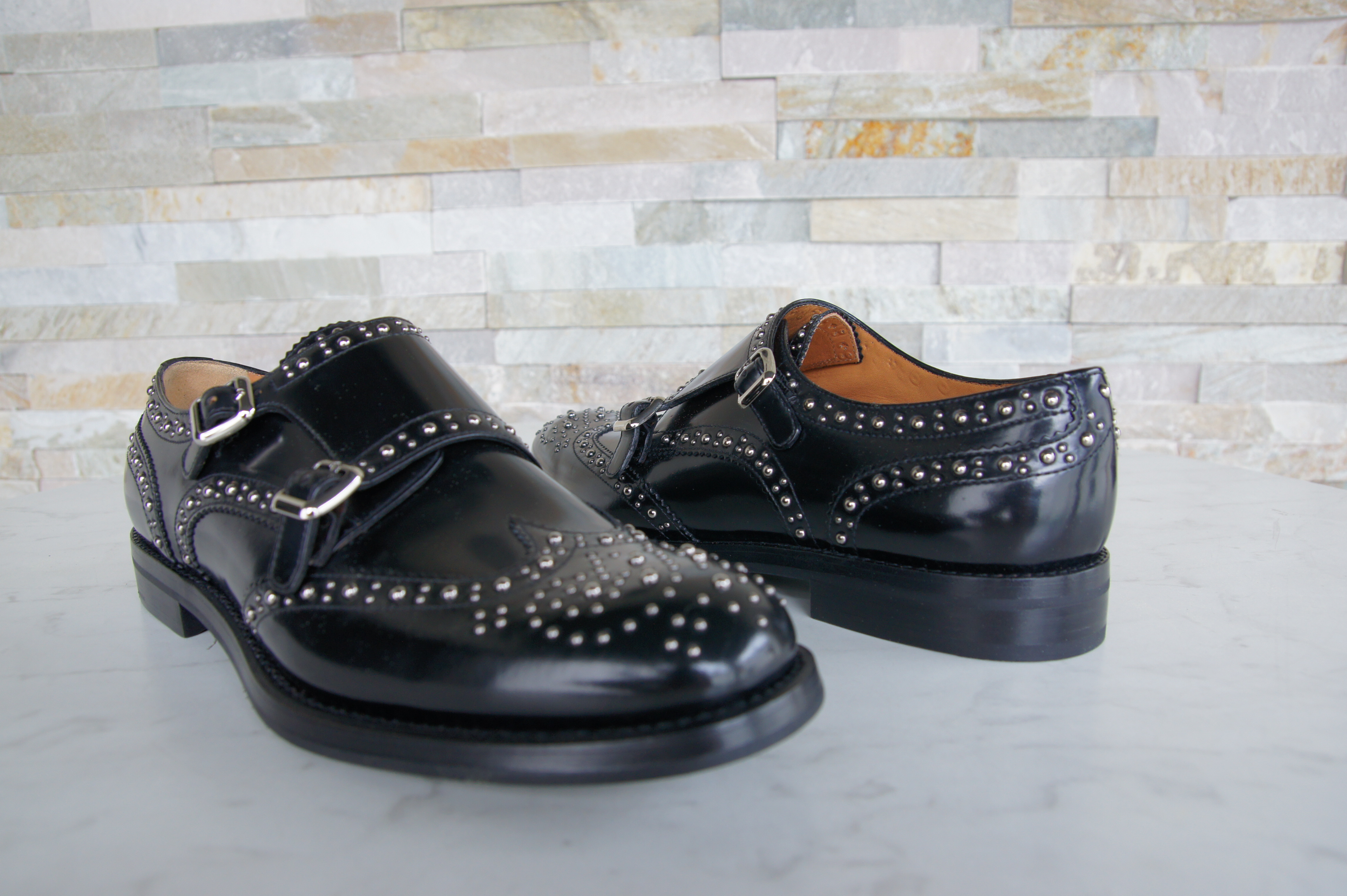 Church's Halbschuhe Slipper LANA Nieten schwarz 