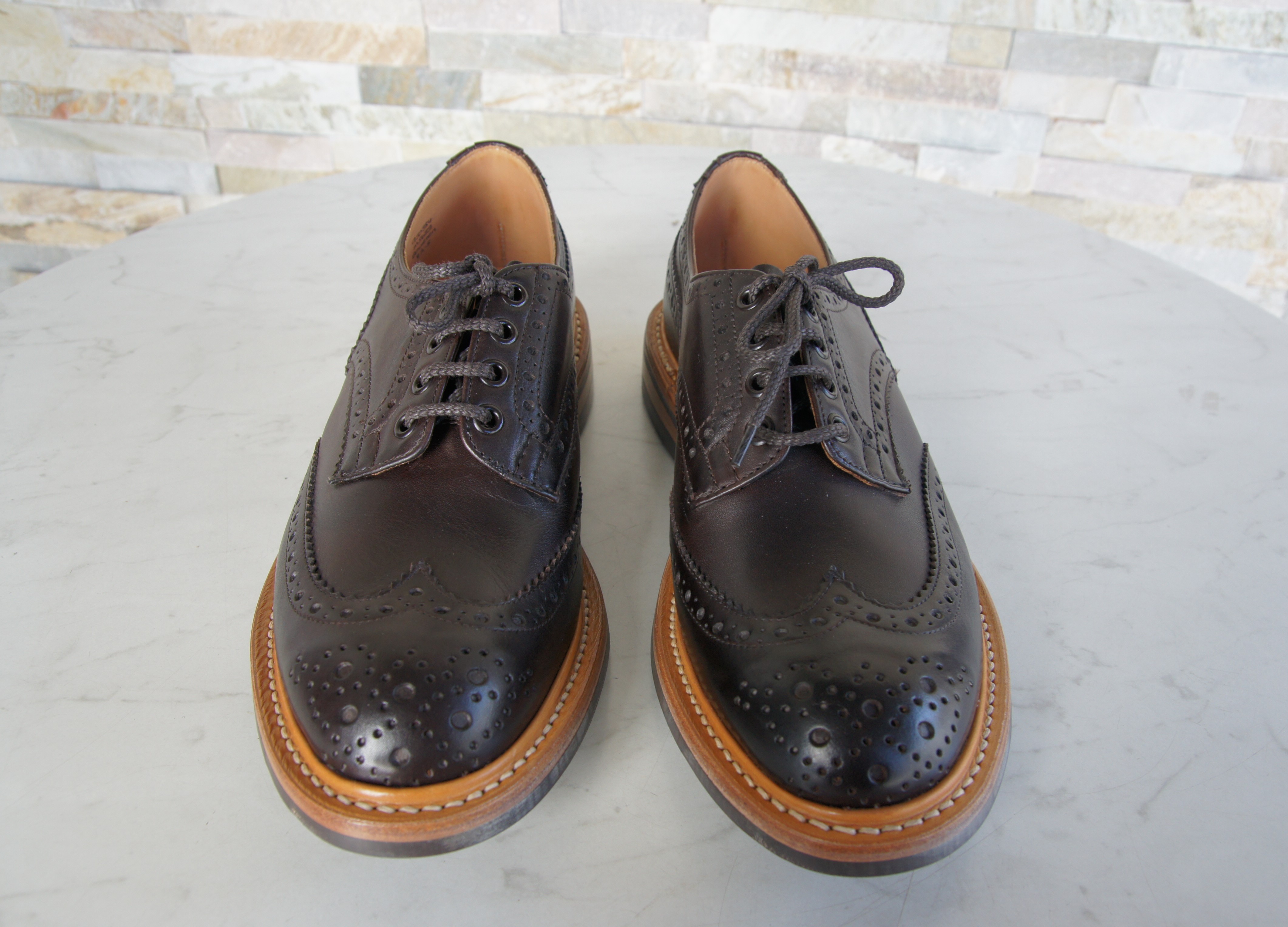 Tricker's Schnürschuhe Halbschuhe Budapester Bourton dunkelbraun