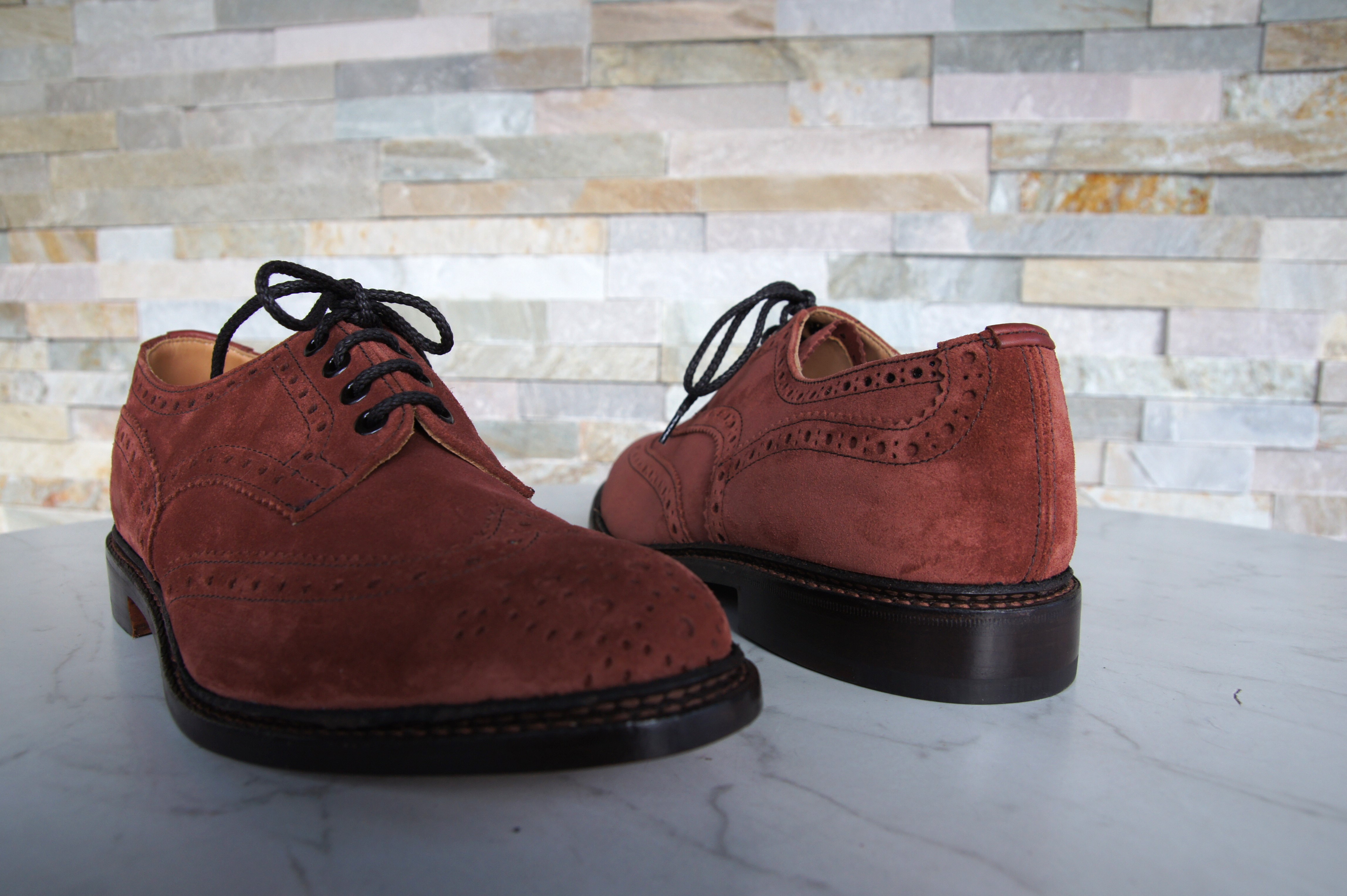 Tricker's Schnürschuhe Halbschuhe Budapester Bourton Kirsche