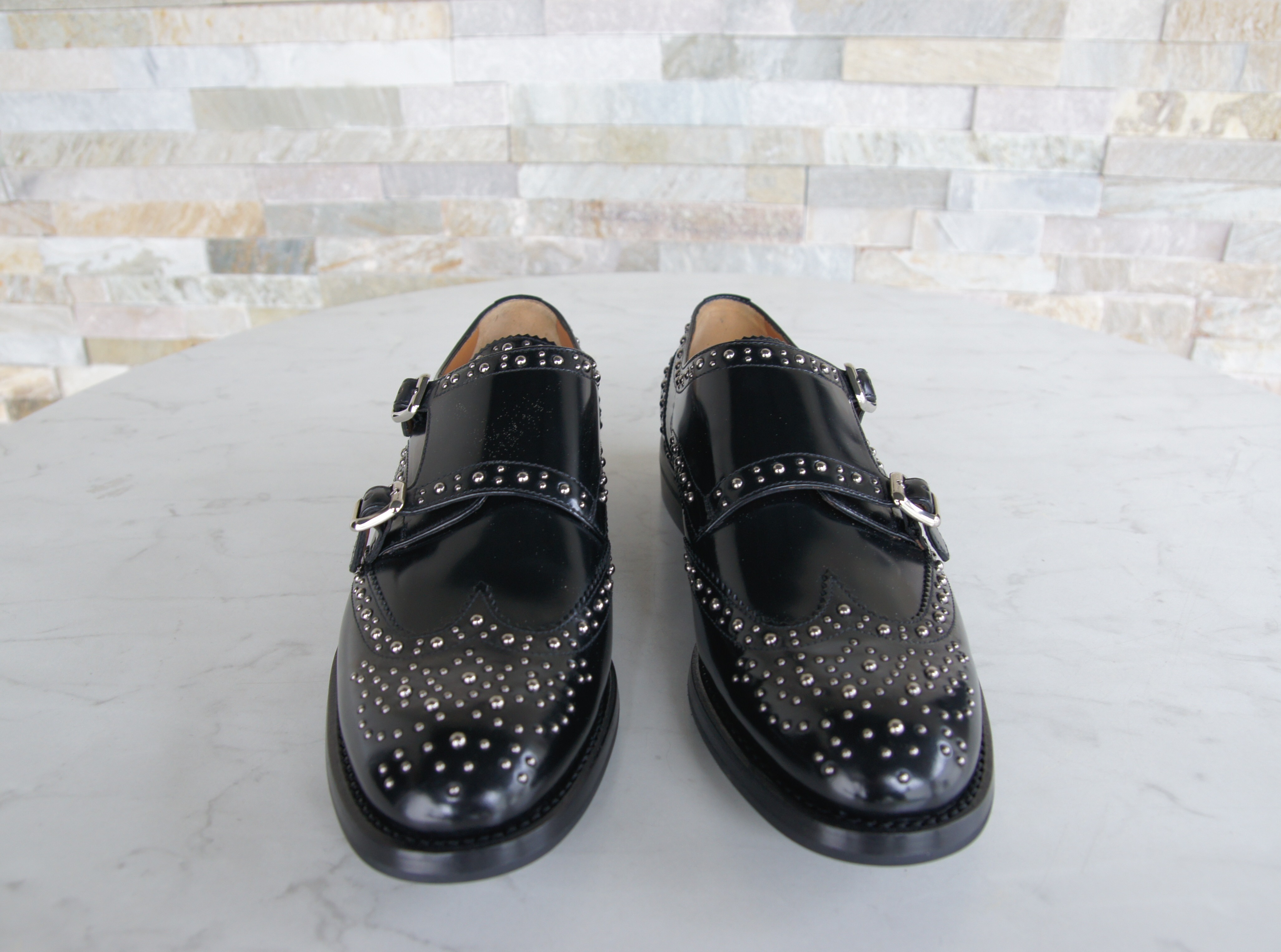 Church's Halbschuhe Slipper LANA Nieten schwarz 