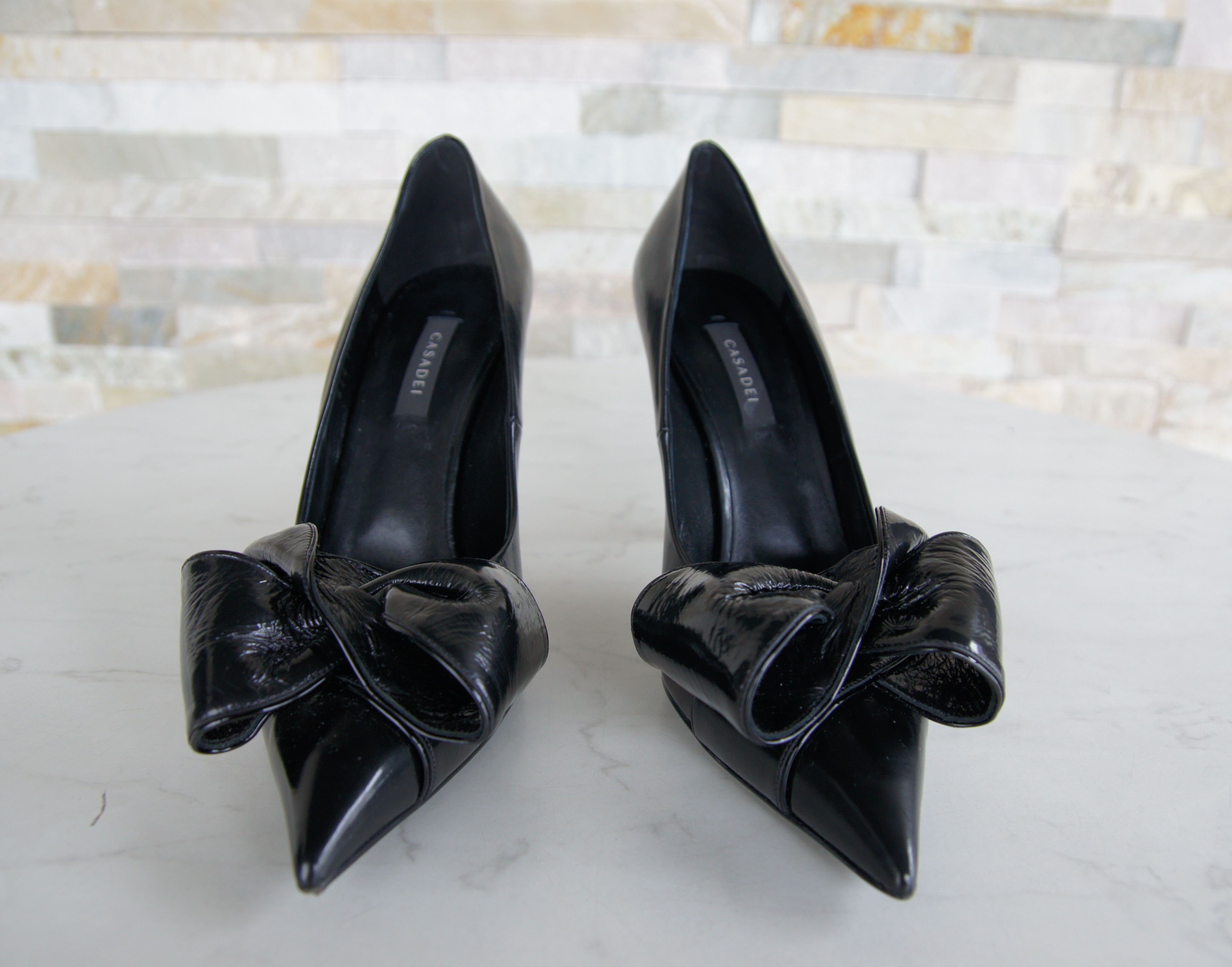 Casadei pumps vintage patent black