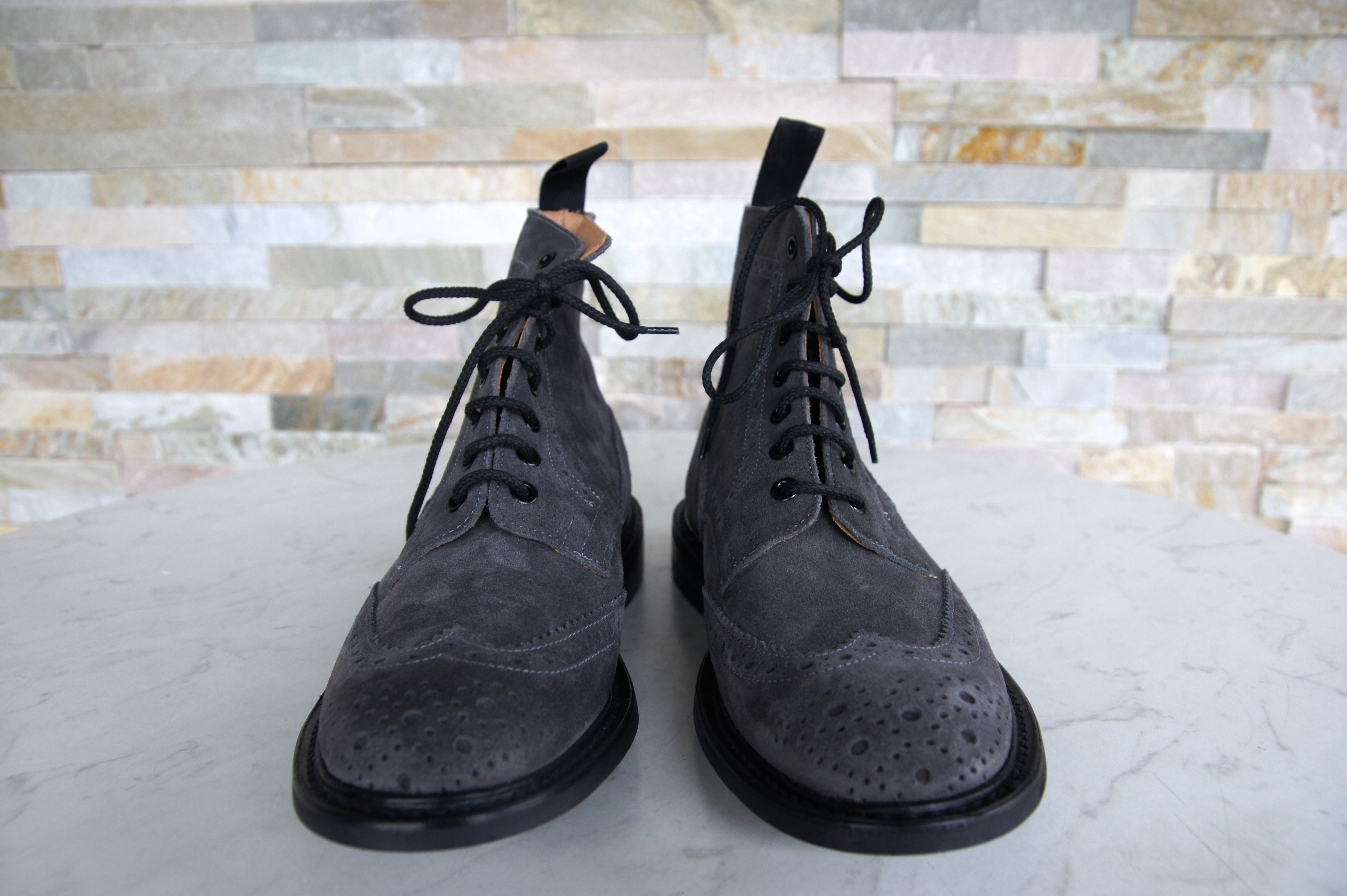 Tricker's ankle boots lace-up shoes  Stow suede smoke grey