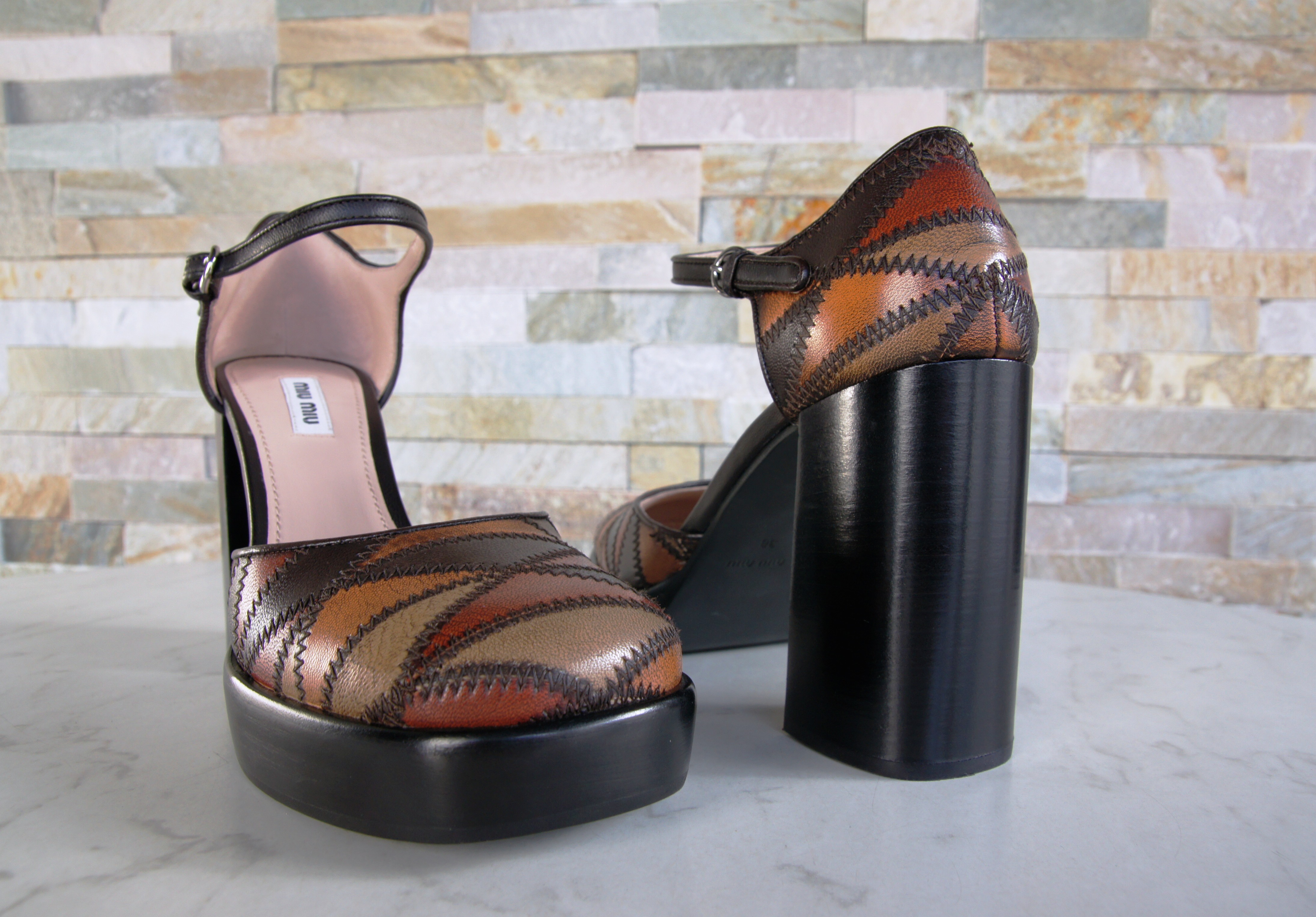MIU MIU platform shoes pumps high heels patch