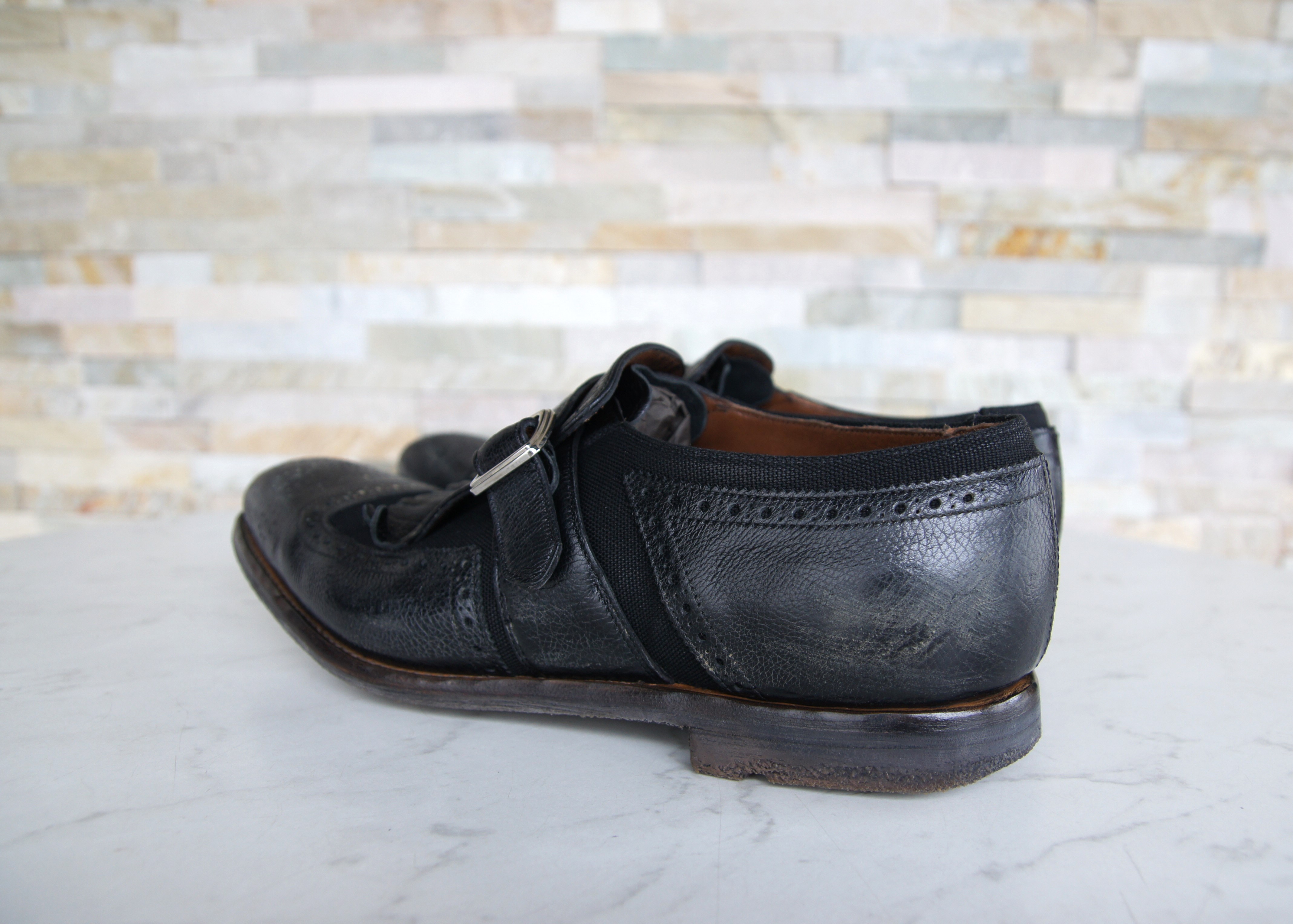 Church's monk strap loafers slipper Shanghai vintage black  
