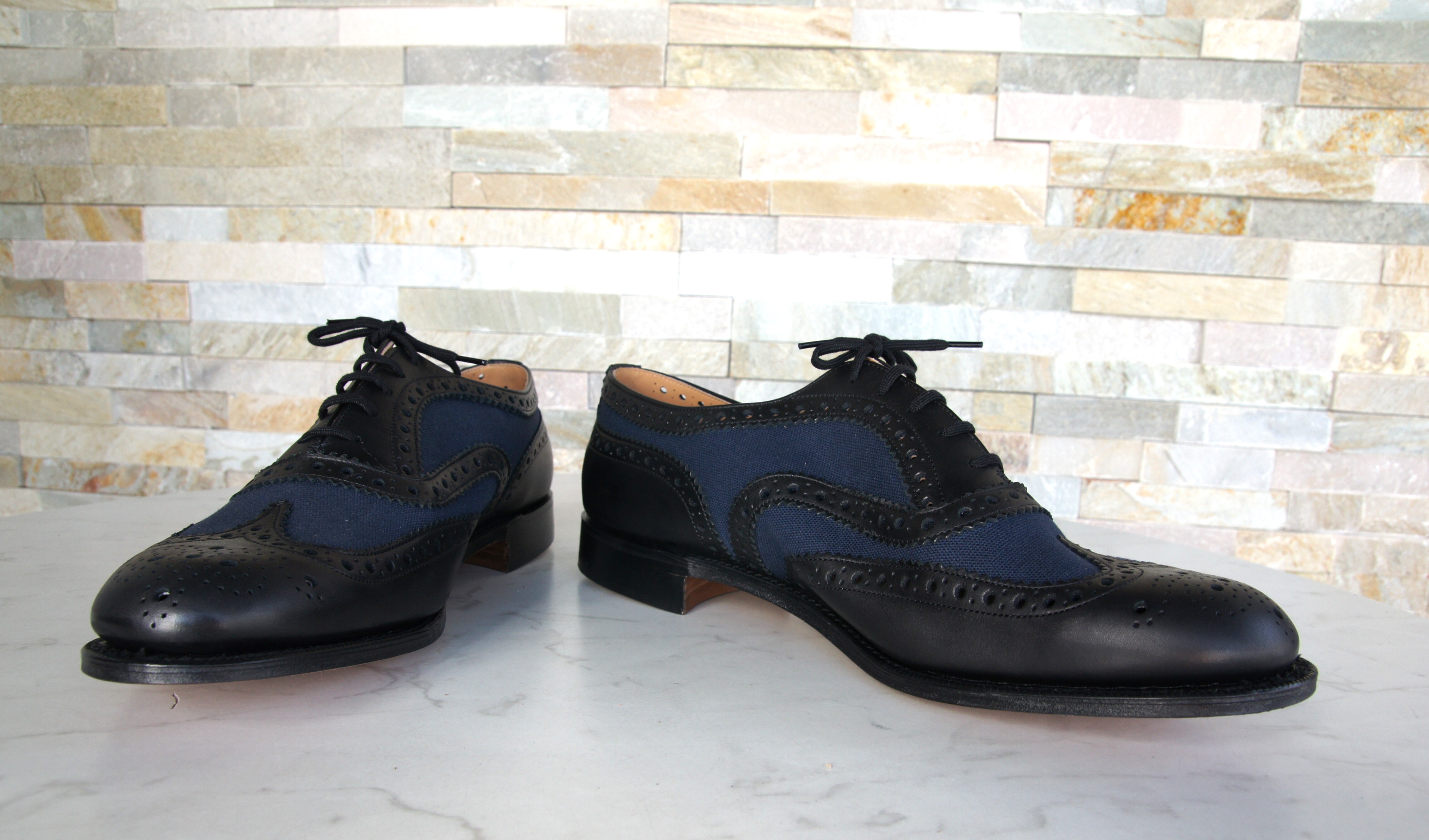 Church's Schnürschuhe Halbschuhe Burwood blau + schwarz