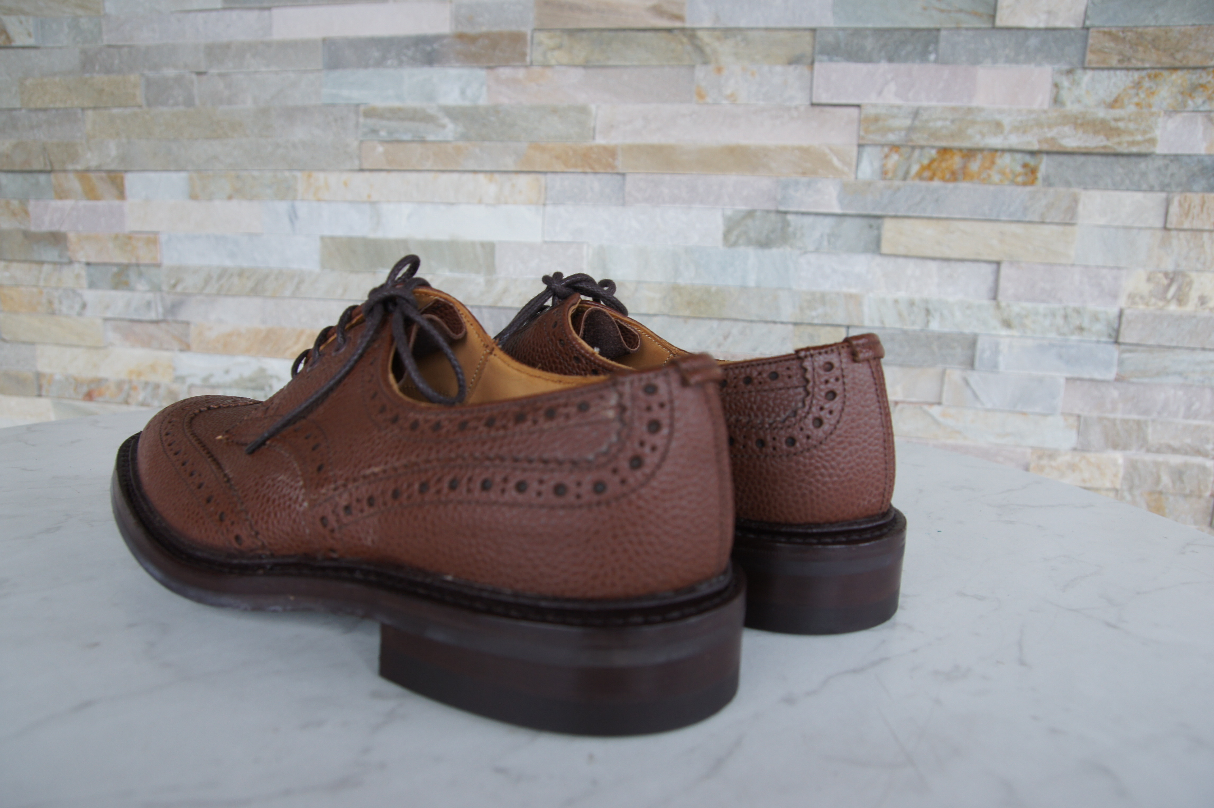 Tricker's Schnürschuhe Halbschuhe Budapester Bourton braun