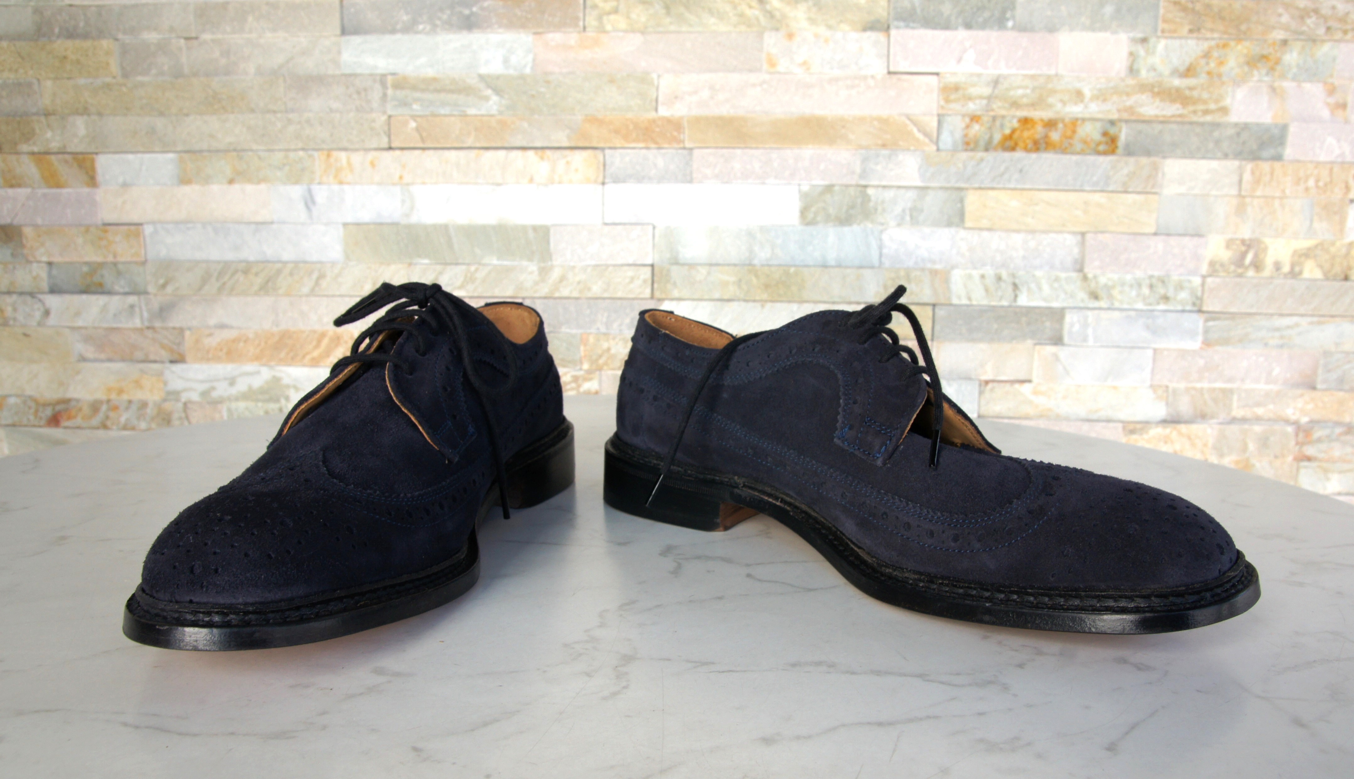Tricker's Schnürschuhe Halbschuhe Budapester Richard navy blau