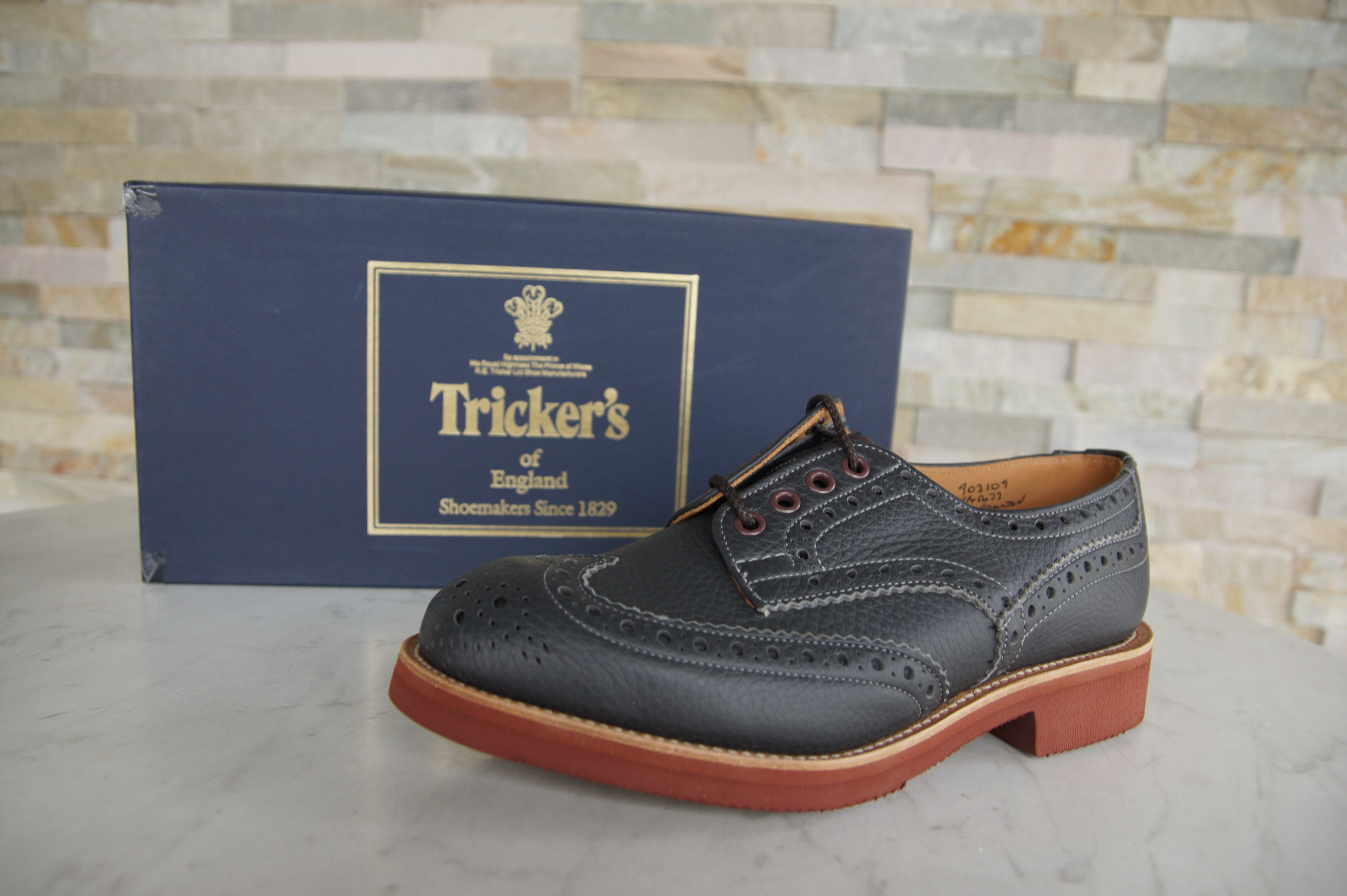 Tricker's Schnürschuhe Halbschuhe Budapester Bourton grau