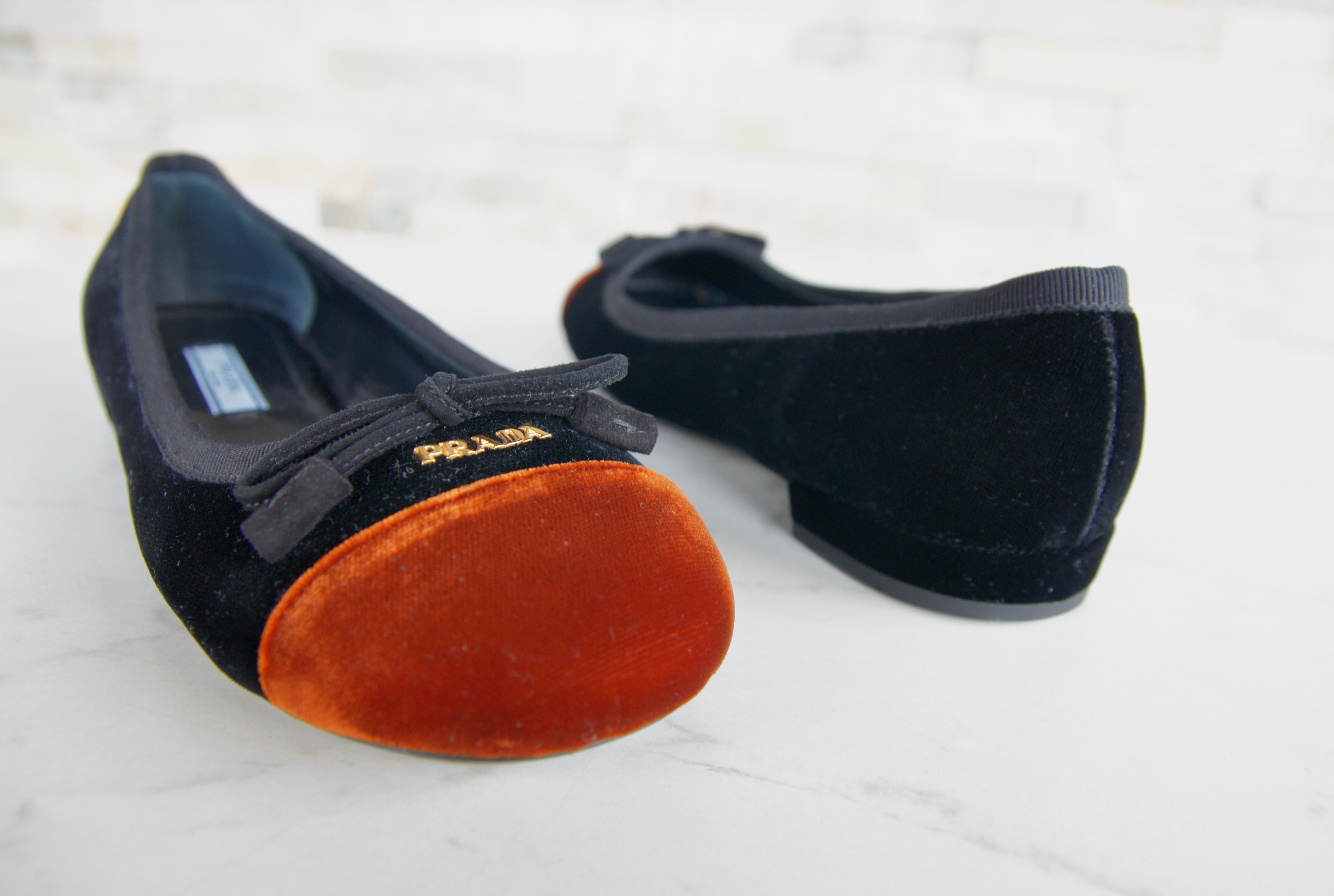 Prada Ballerinas  Slipper Samt  tabak
