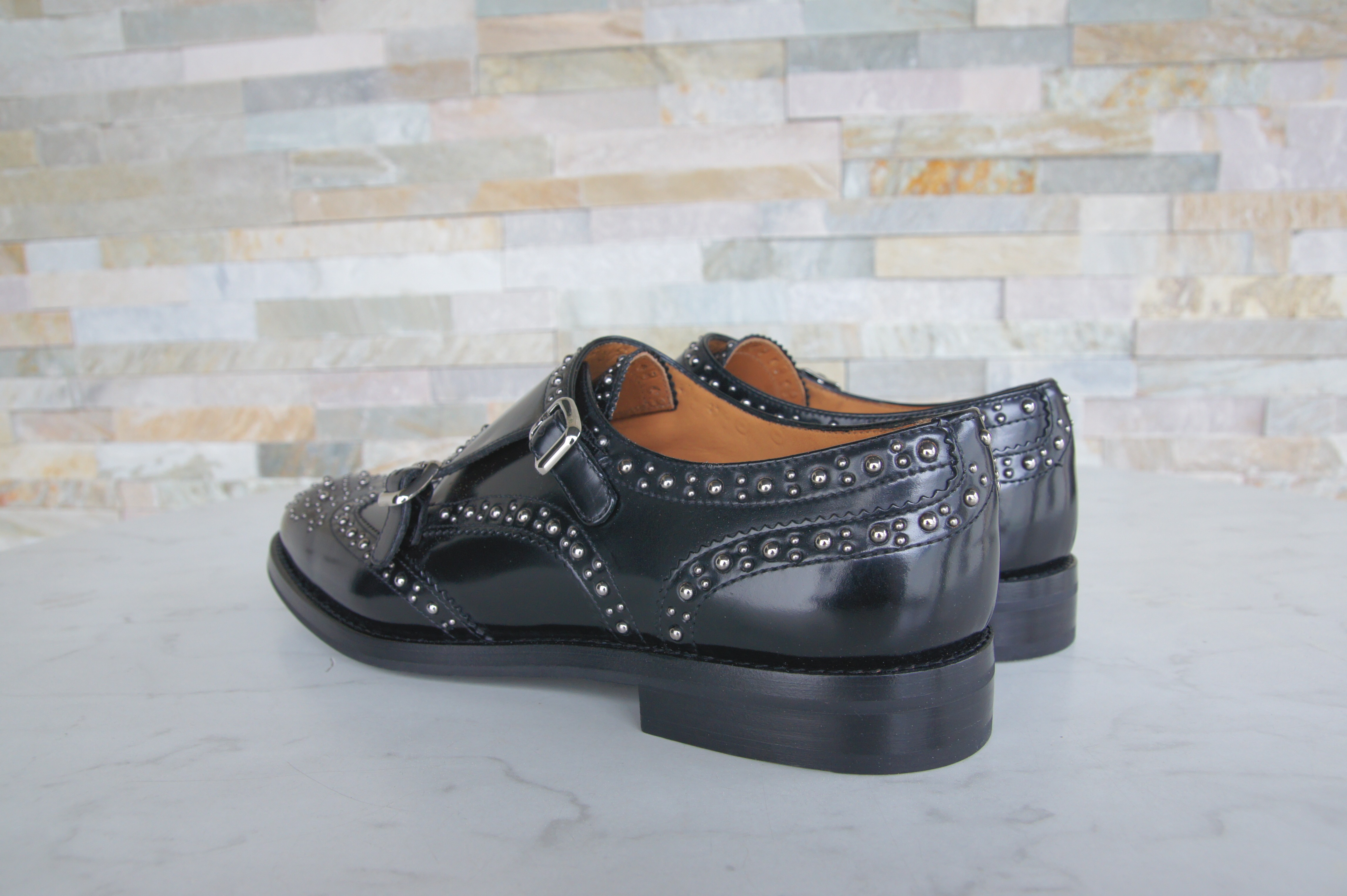 Church's Halbschuhe Slipper LANA Nieten schwarz 