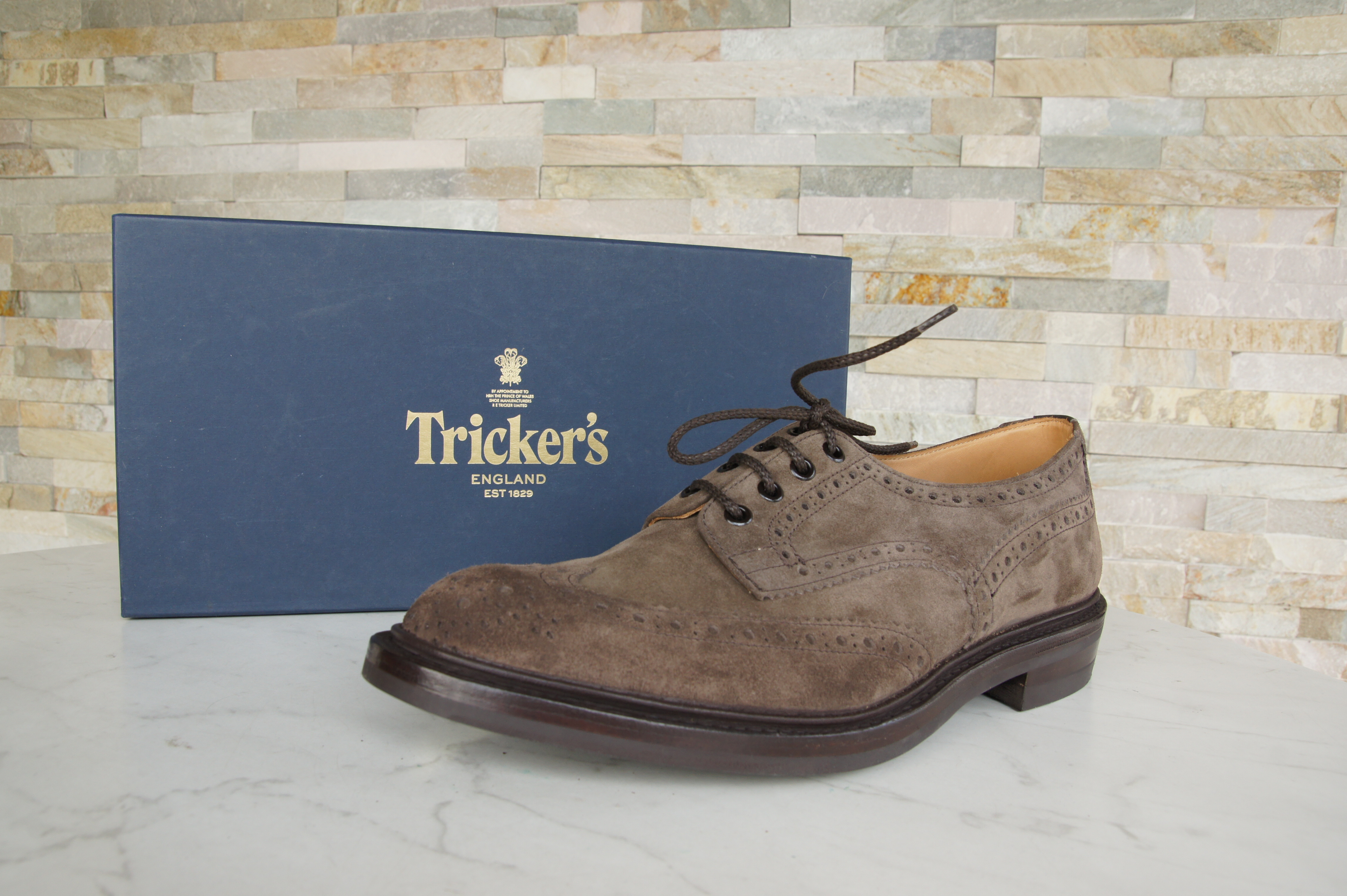 Tricker's Schnürschuhe Halbschuhe Budapester Bourton braun