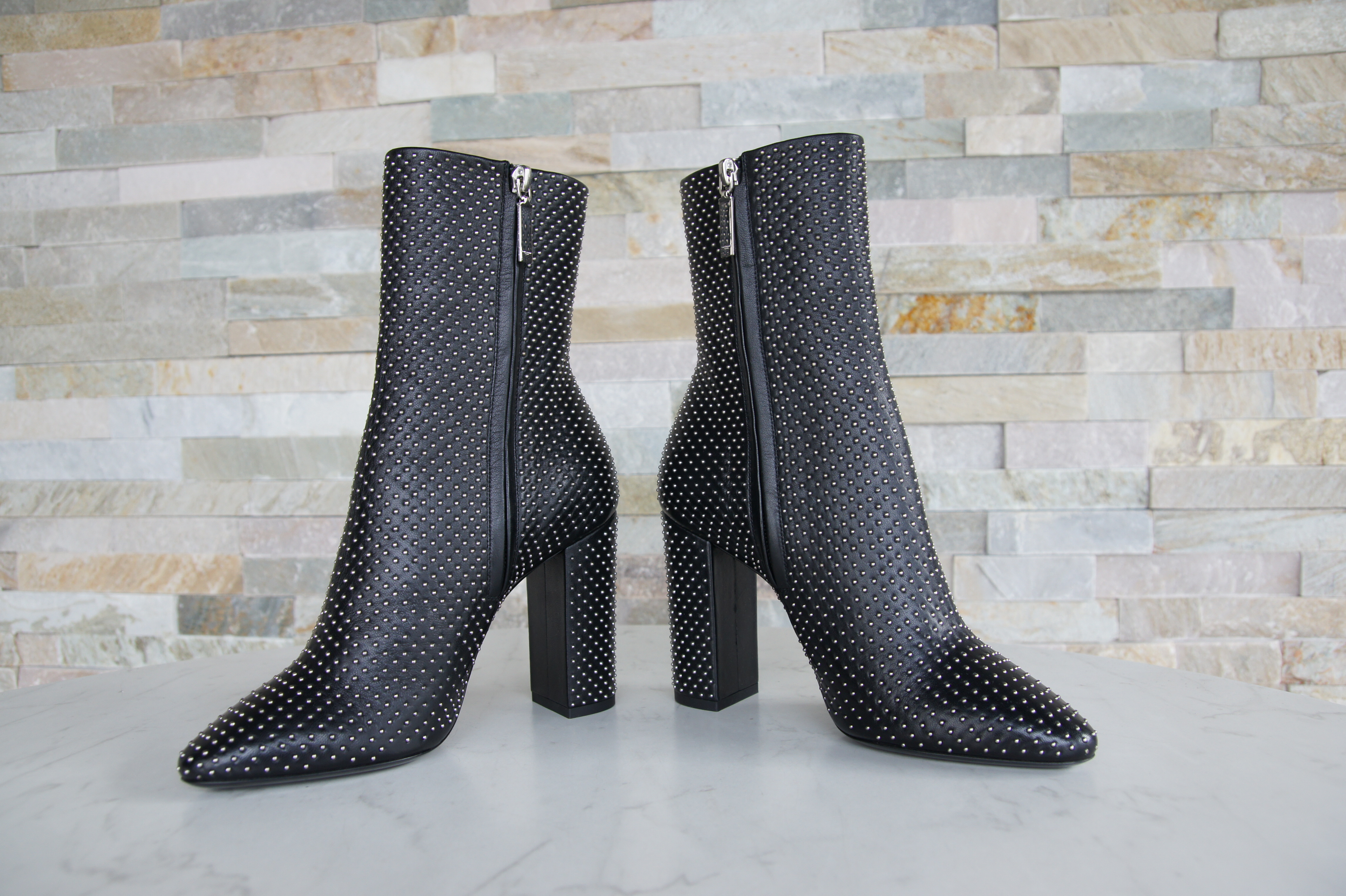 Saint Laurent Stiefeletten Nieten schwarz