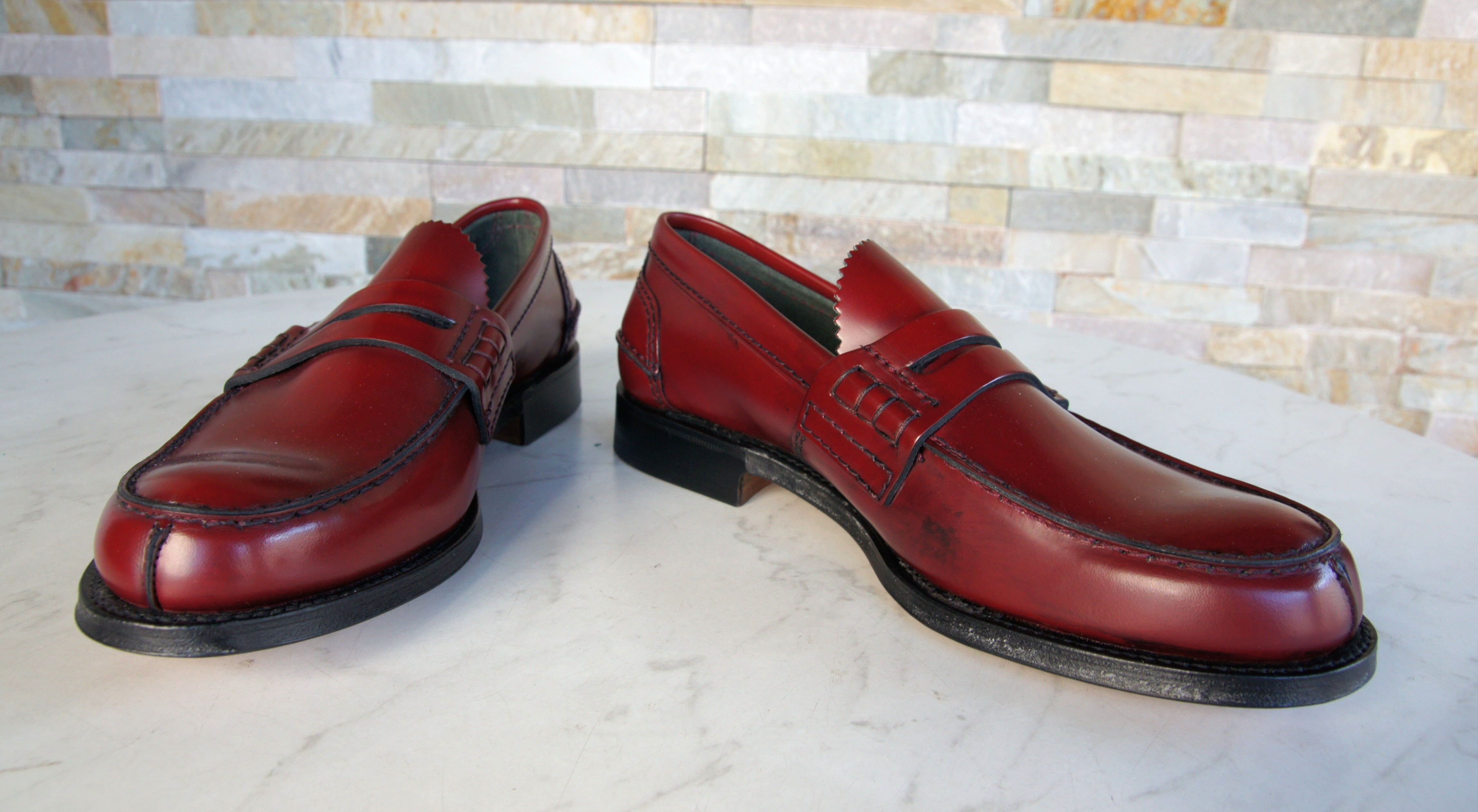 Church's loafers slipper business shoes Tunbridge ruby red