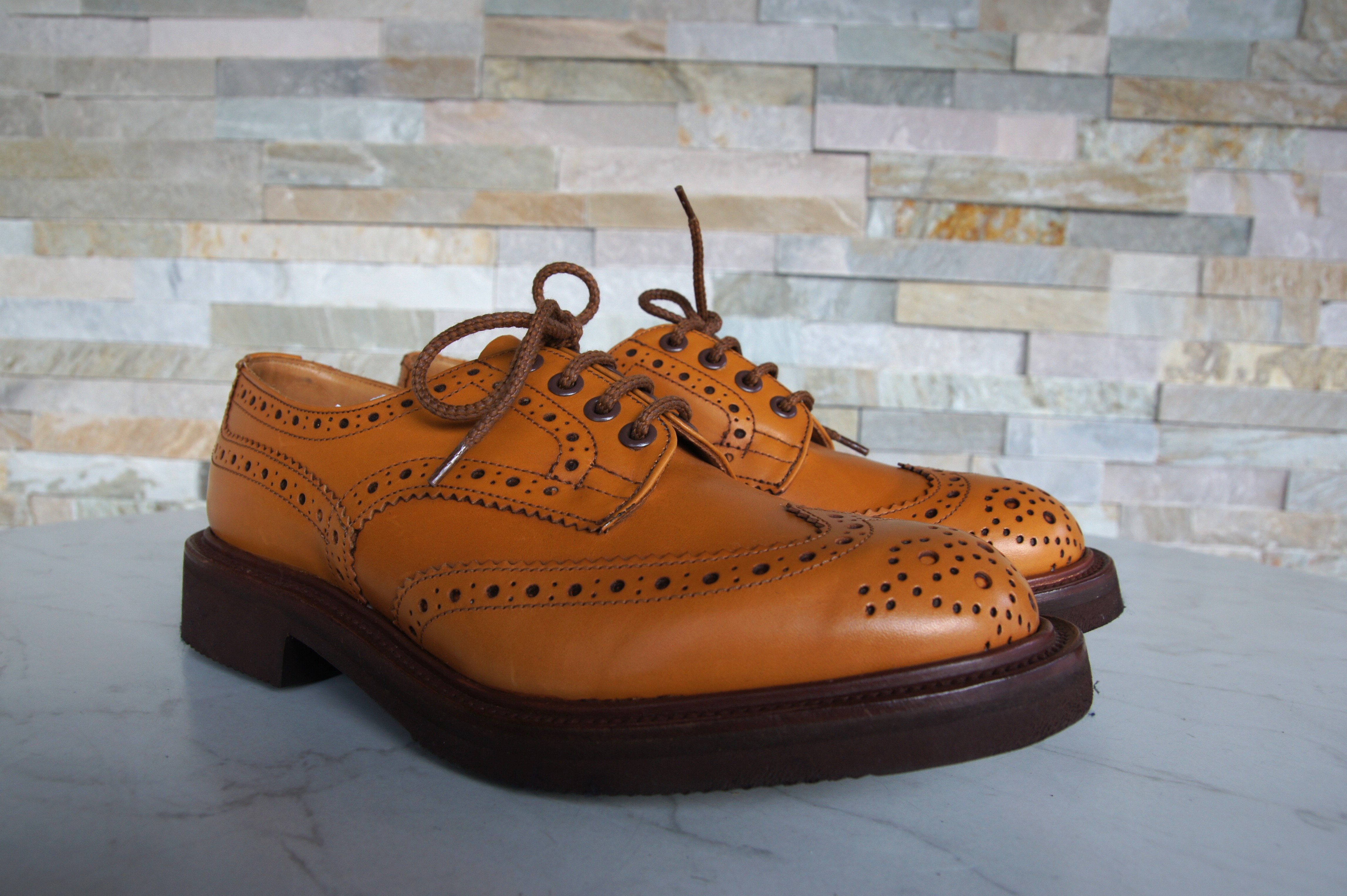 Tricker's Schnürschuhe Halbschuhe Budapester Bourton acorn