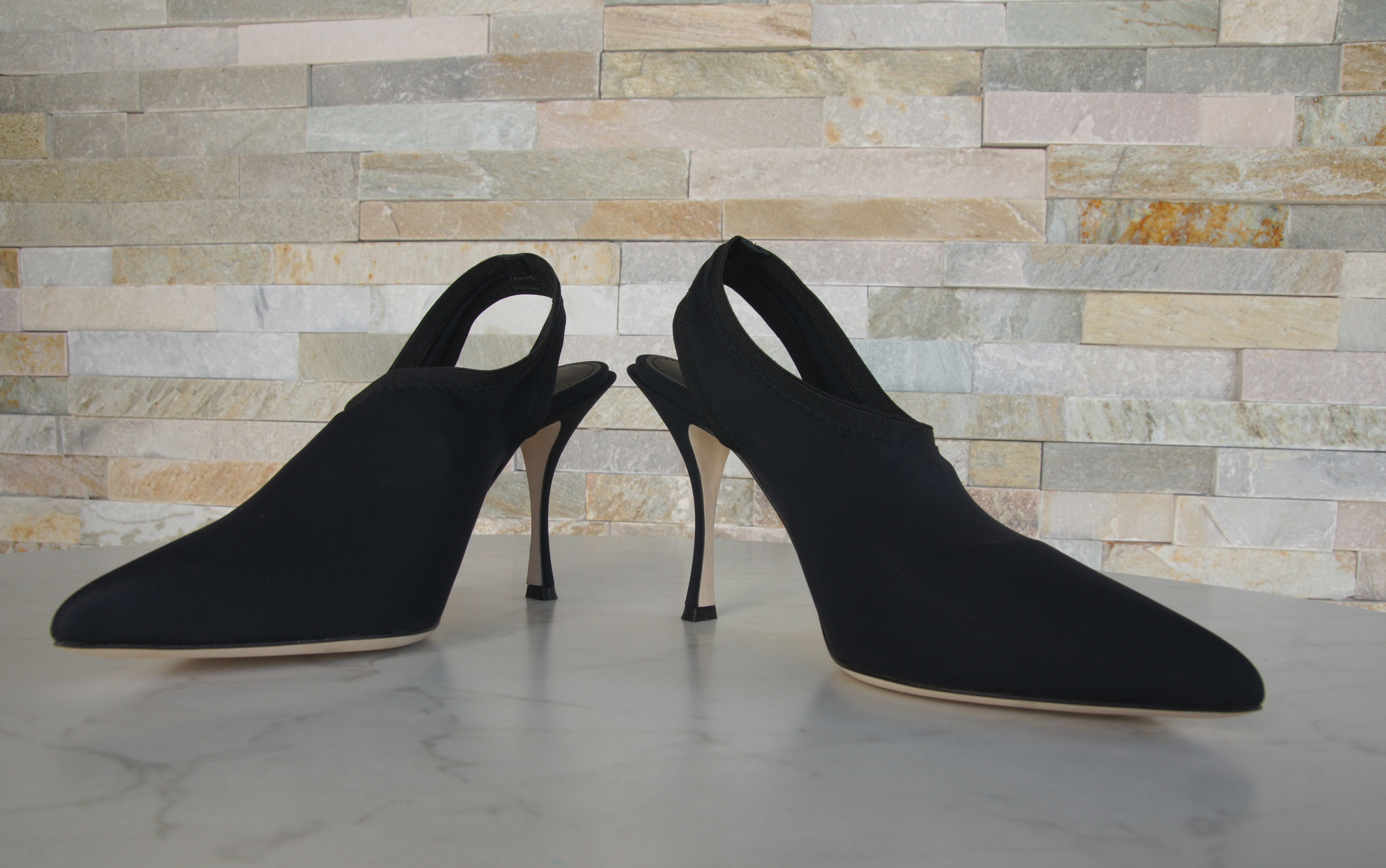 Dolce & Gabbana Slingpumps Slingbacks high heels jersey black