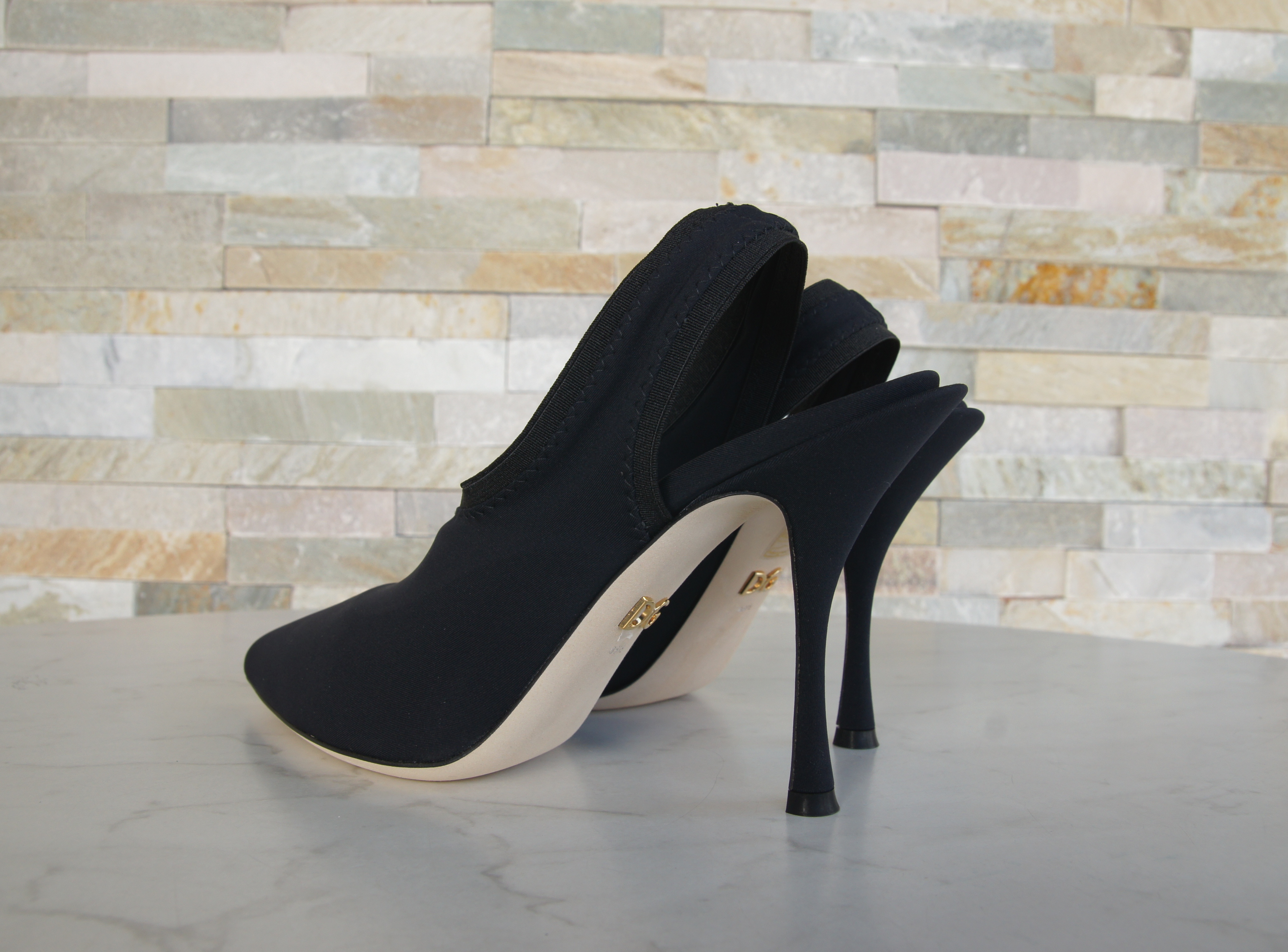 Dolce & Gabbana Slingpumps Slingbacks high heels jersey black