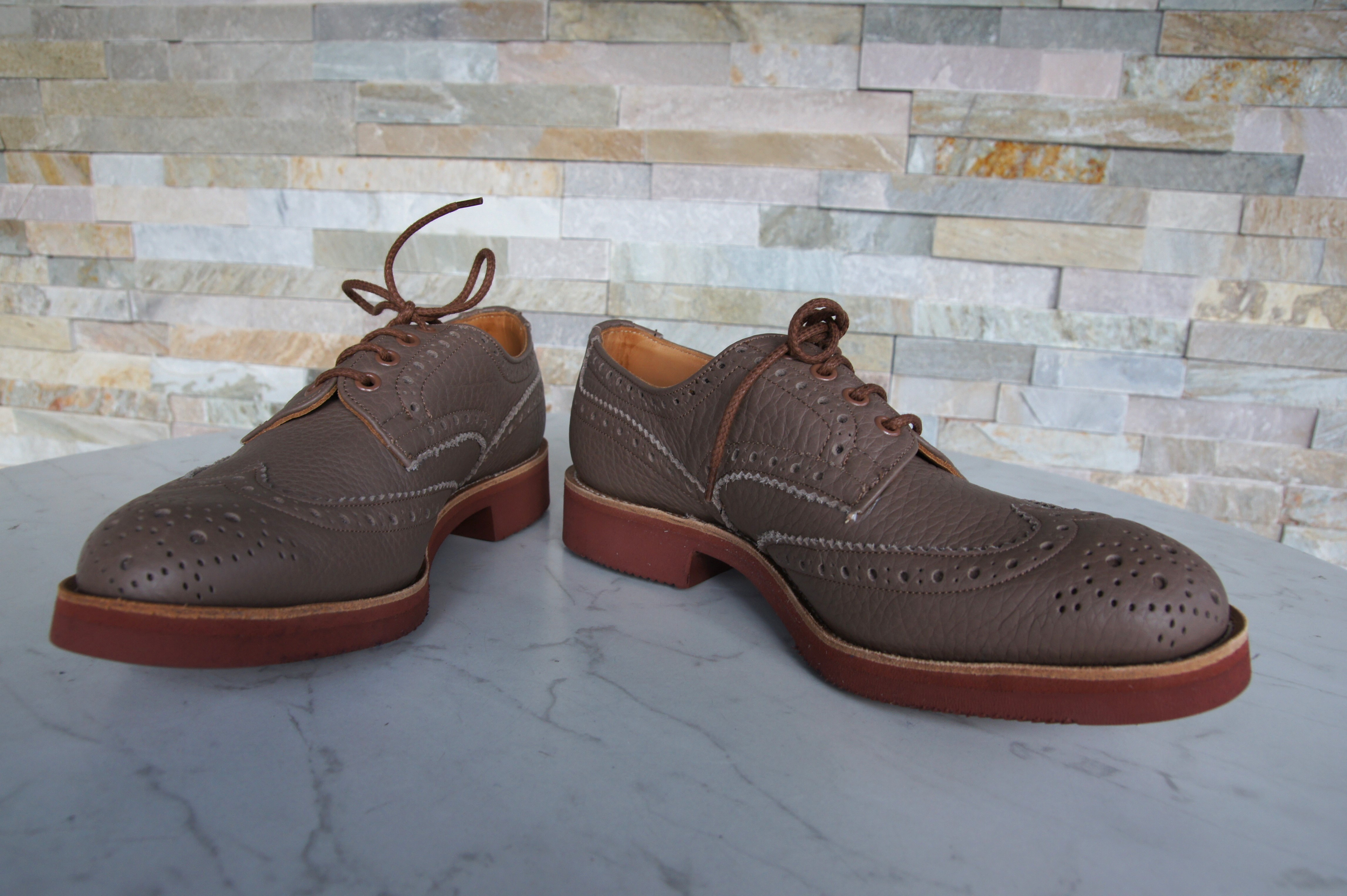 Tricker's Schnürschuhe Halbschuhe Budapester Bourton taupe