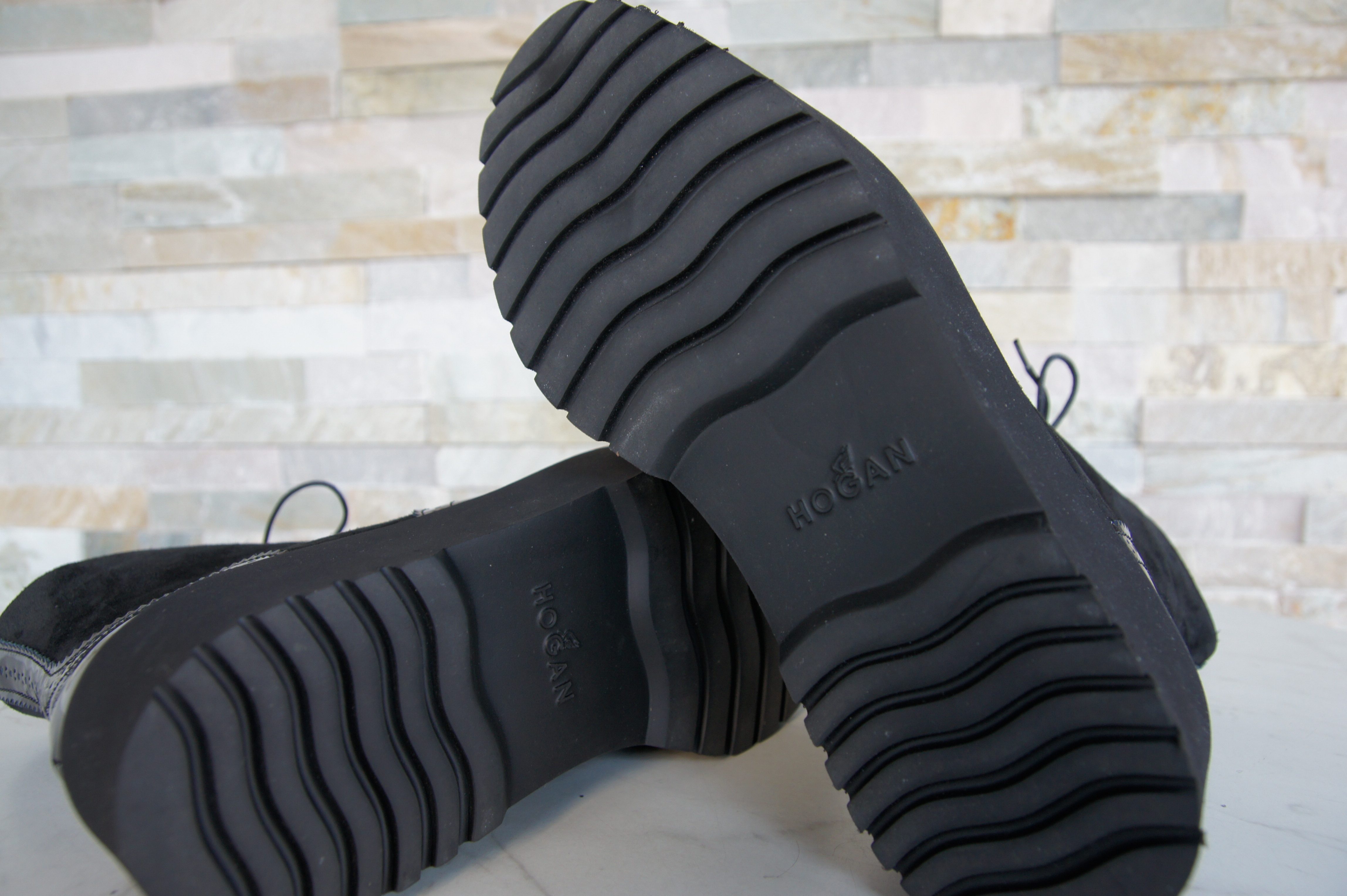 Hogan Plateau Lack Stiefeletten schwarz 