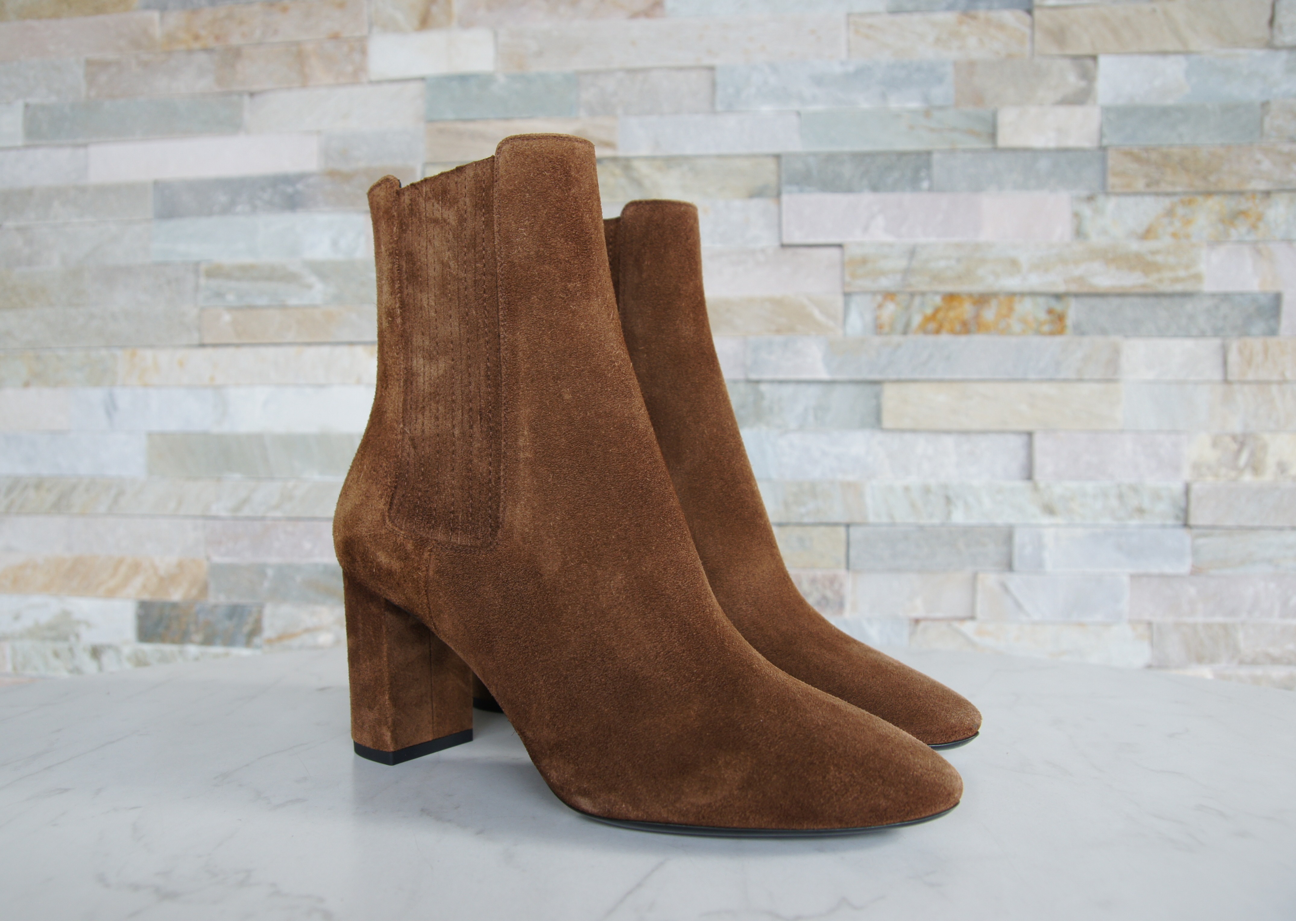Saint Laurent Stiefeletten Wildleder braun