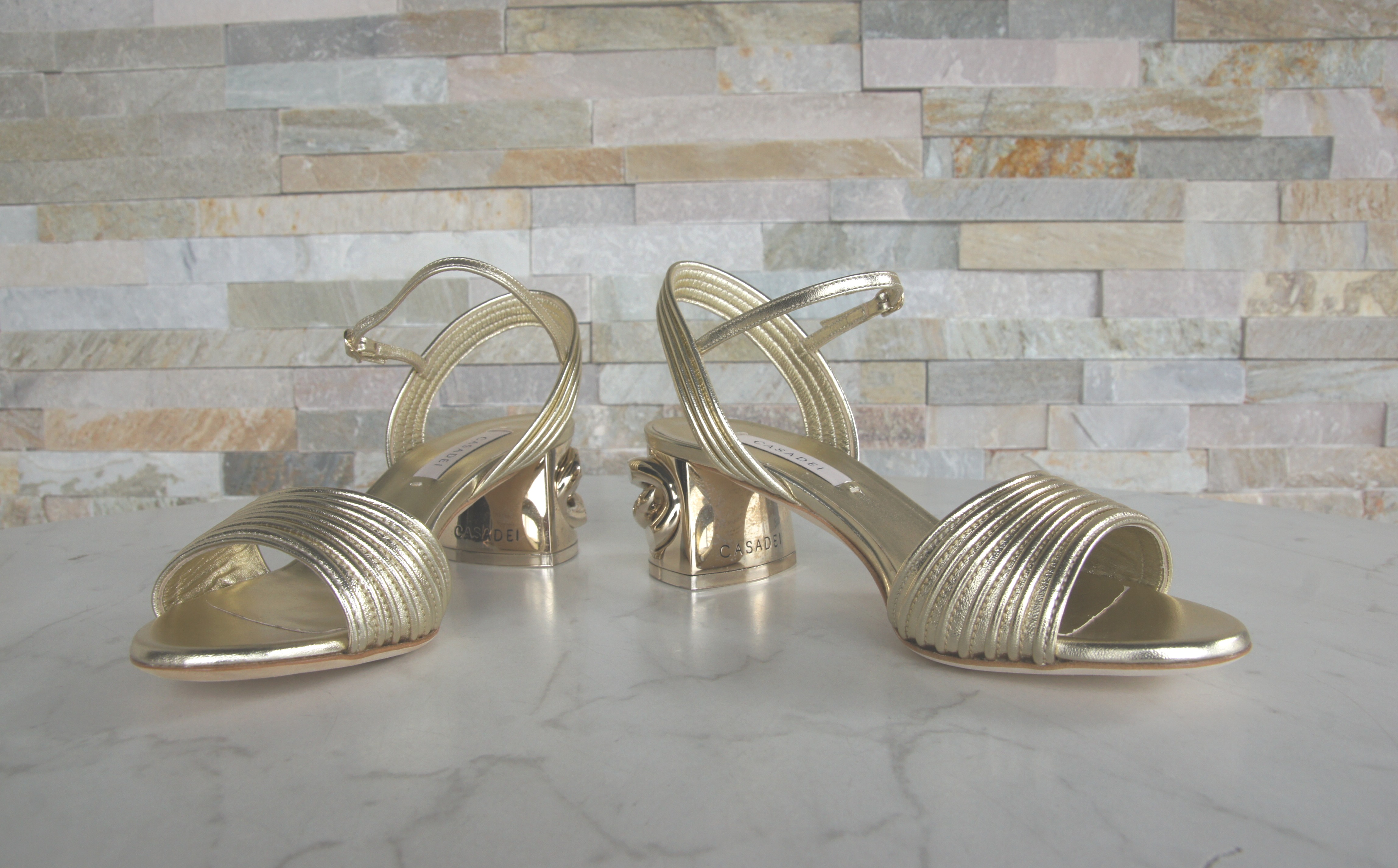 Casadei Sandaletten Sandalen Kette palladium metallic