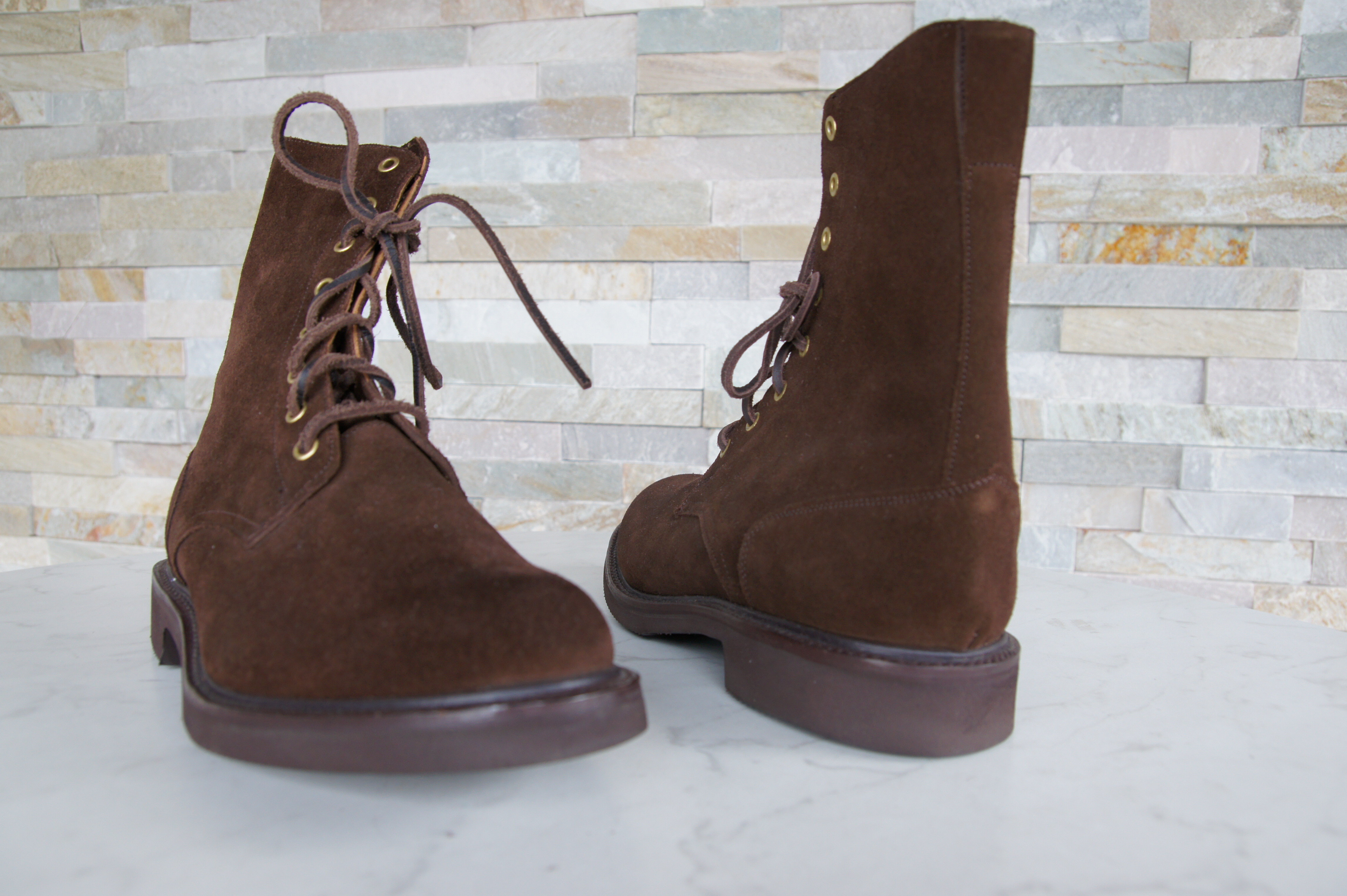 Tricker's ankle boots lace-up suede Brad chocolate