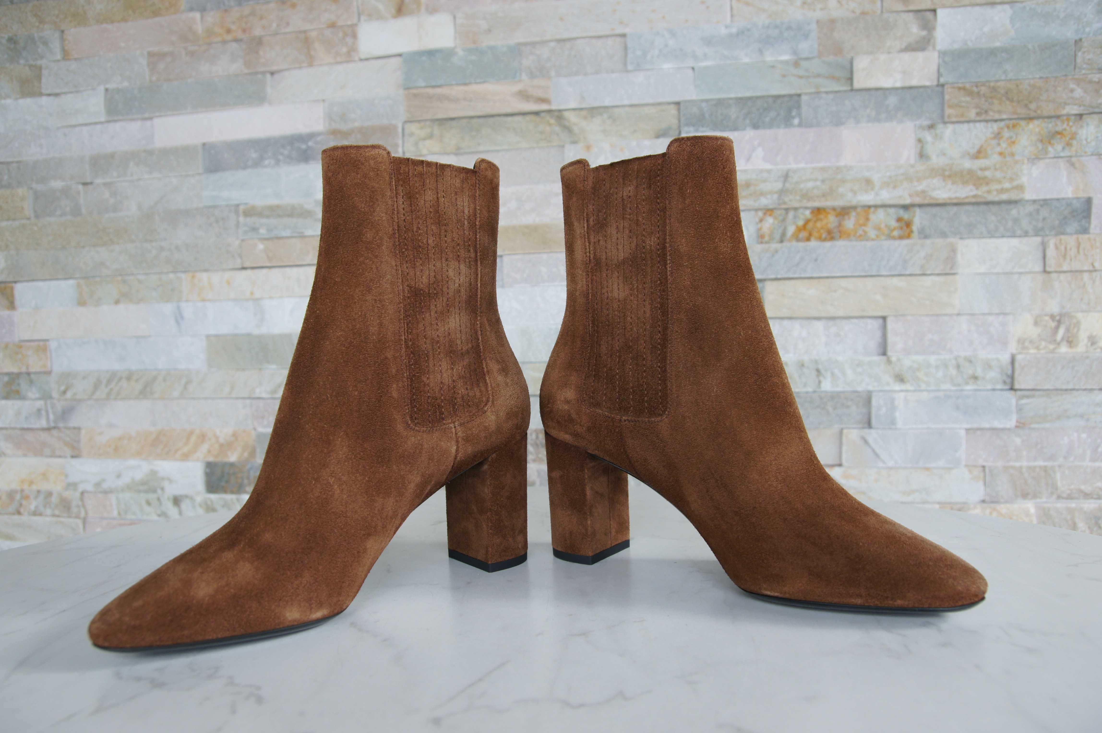 Saint Laurent Stiefeletten Wildleder braun