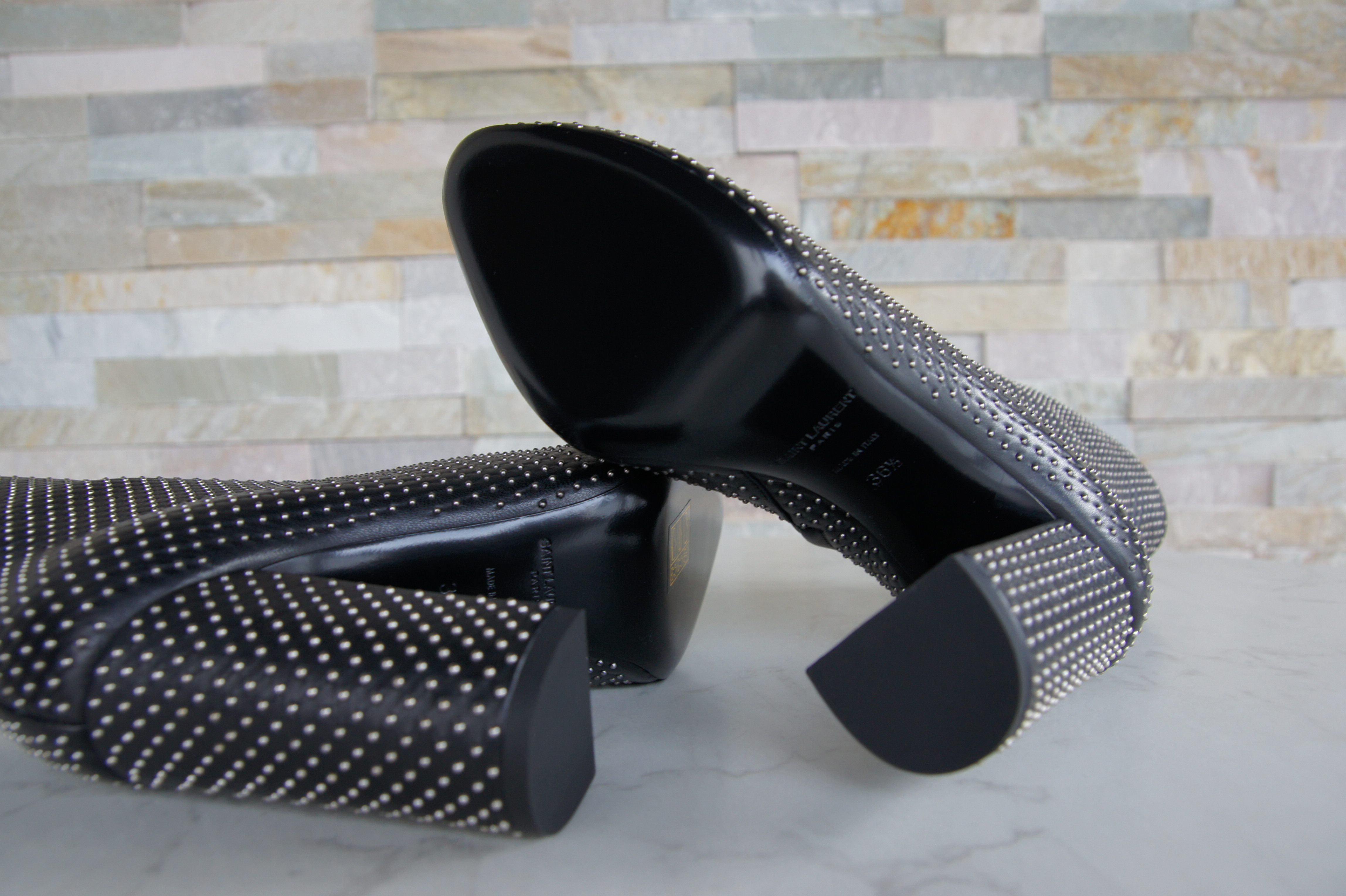 Saint Laurent Stiefeletten Nieten schwarz